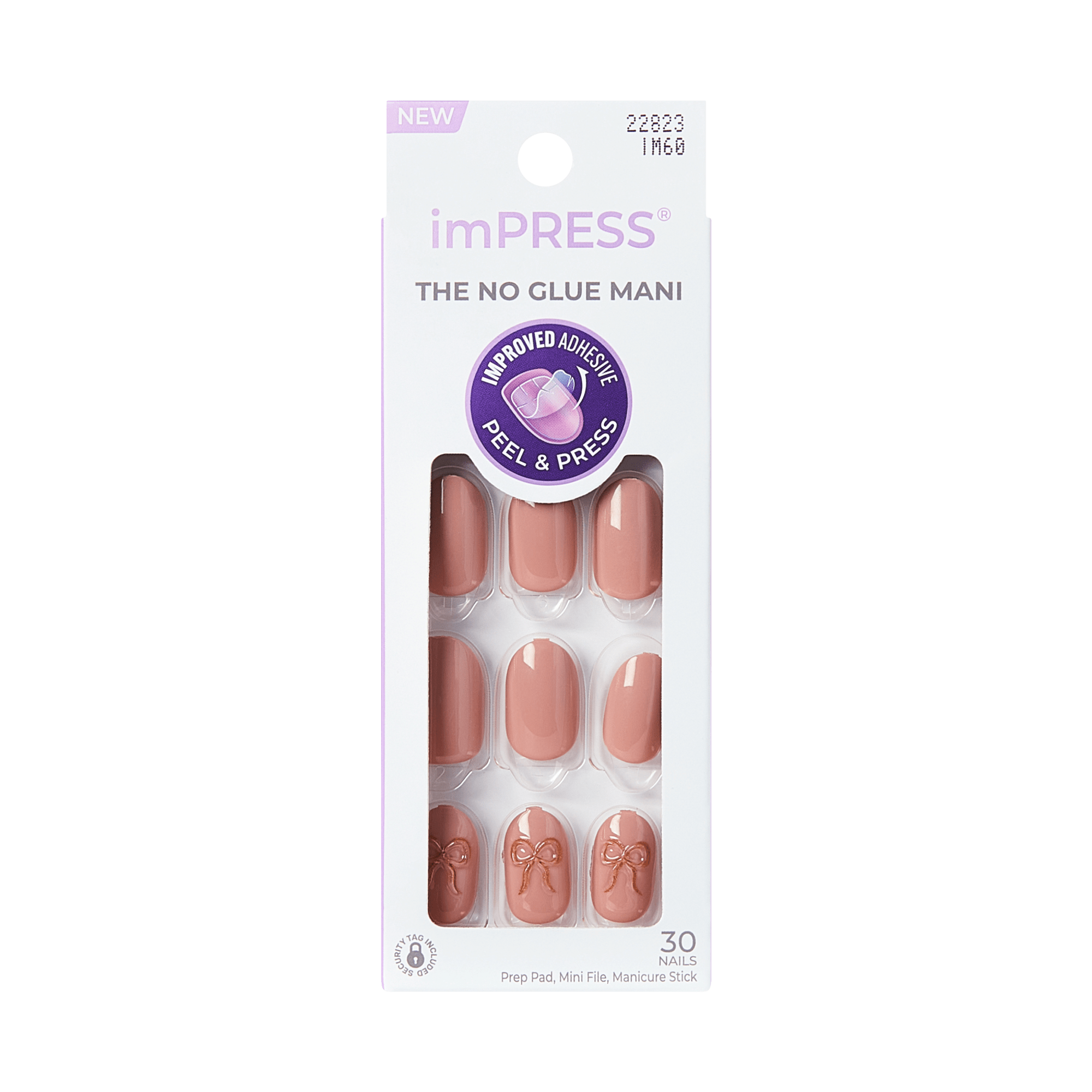 Impress Design No Glue Fake Press On Nails - Close To You | 3D Solid, Pink, Short, Oval, Manicure