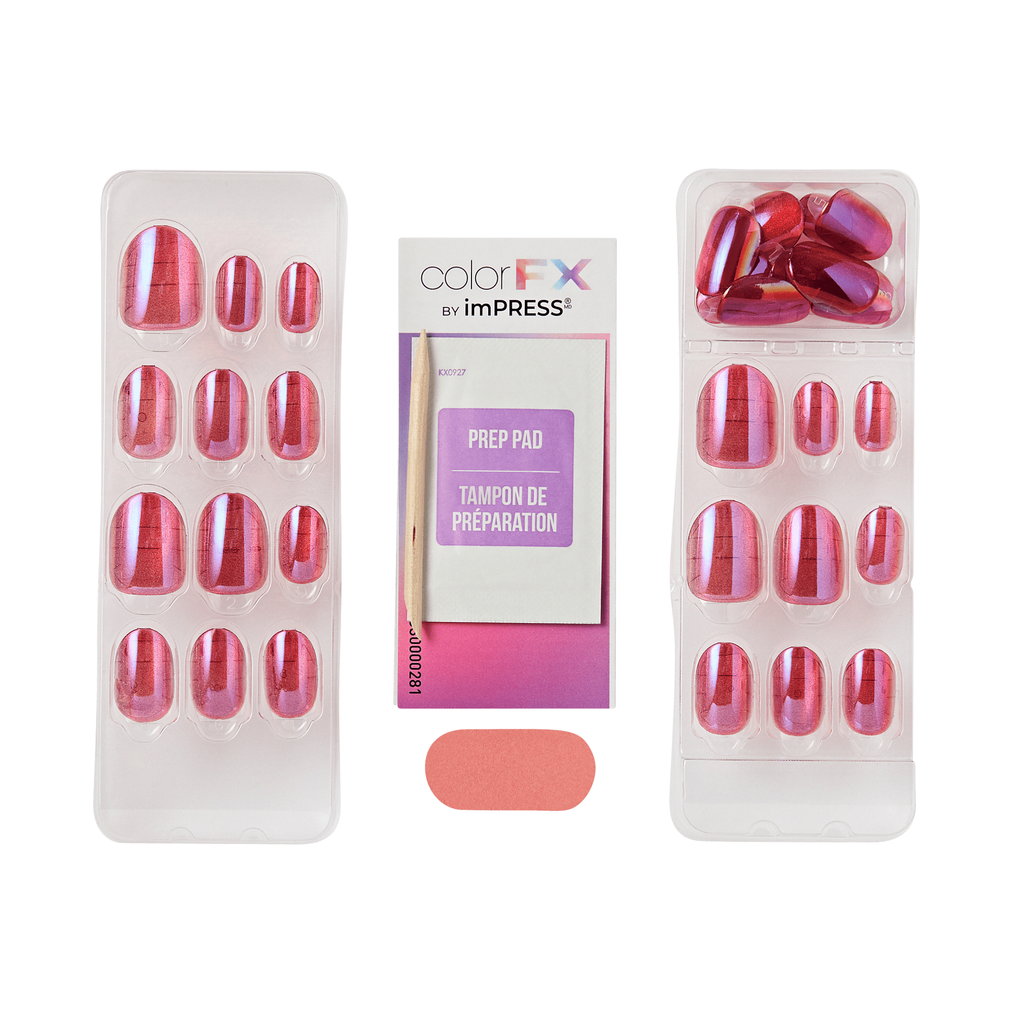 colorFX by Impress No Glue Fake Press On Nails - Around You | Solid, Pink, Short, Oval, Manicure