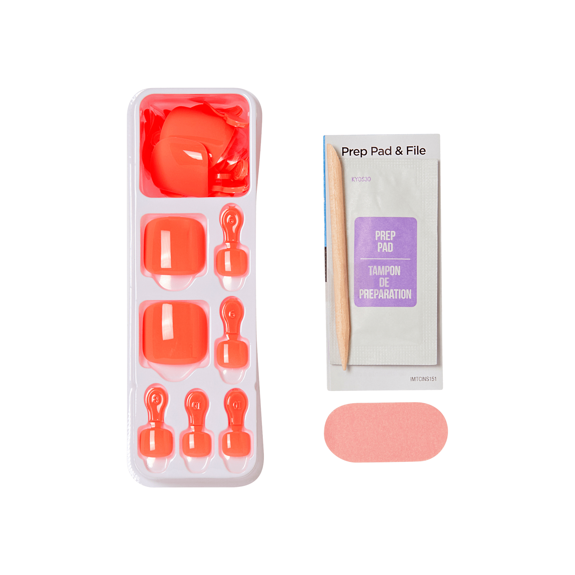 Impress Color No Glue Fake Press On Toenails - Pure Mood | Solid, Orange, Short, Squoval, Pedicure