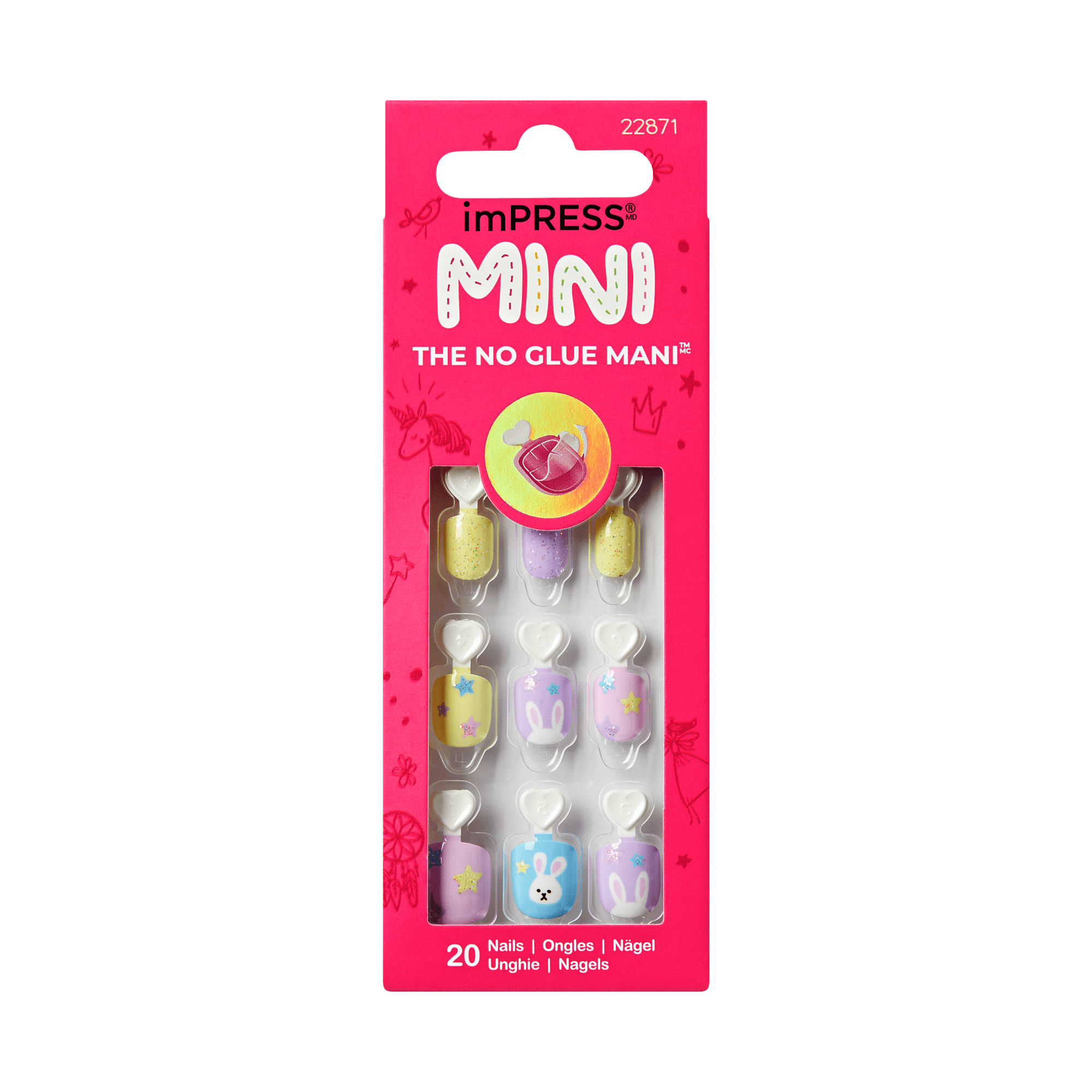 Impress Kids No Glue Fake Press On Nails - Easter Charm | Design, Multicolor, Kids, Squoval, Manicure