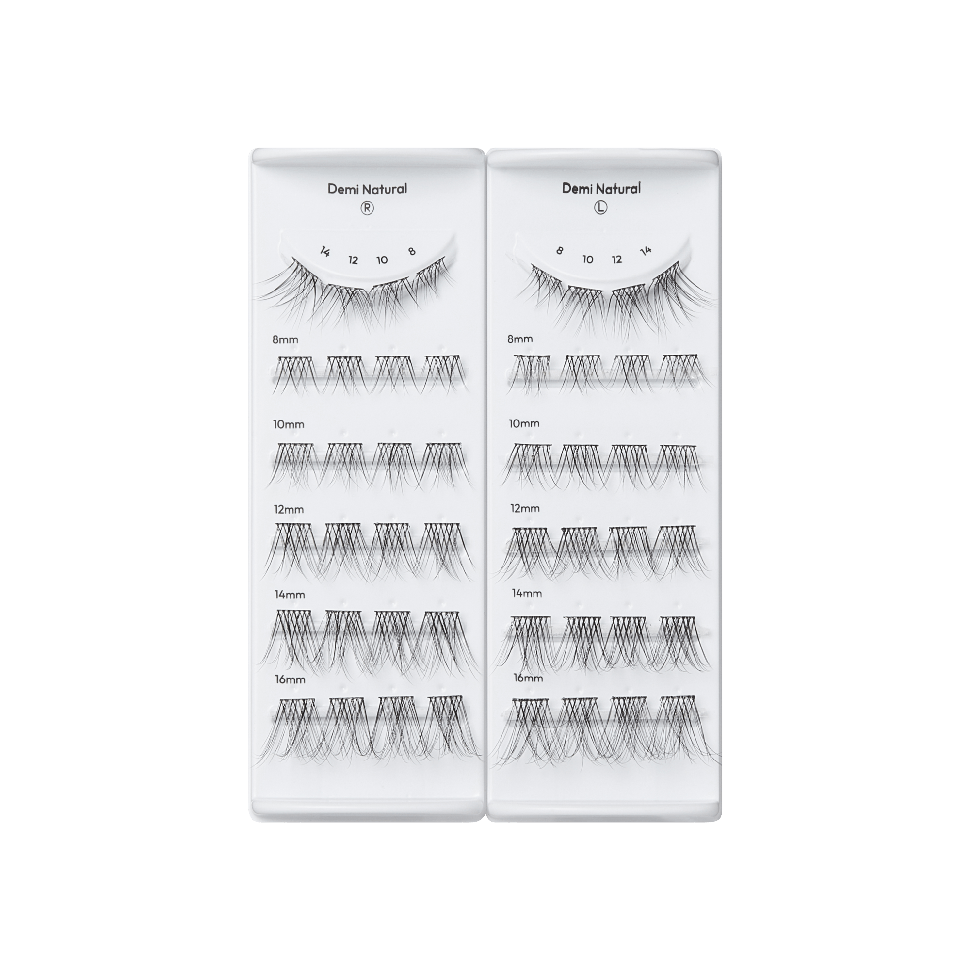 Impress Falsies Long Lasting Pre-Glued False Eyelashes - Demi Natural | 48 Lash Clusters, Up To 5 Day Wear, 8mm-16mm