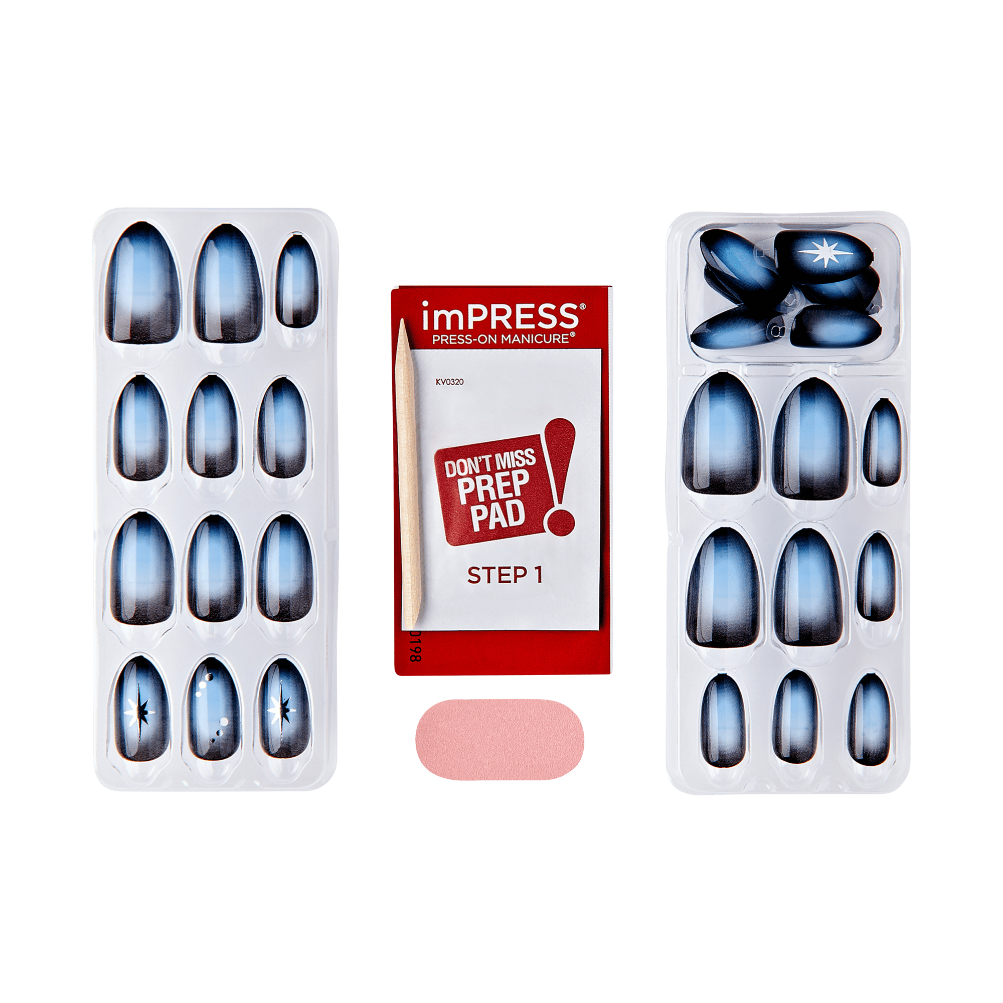 Impress Design No Glue Fake Press On Nails - Lovesome | Design, Blue, Medium, Almond, Manicure