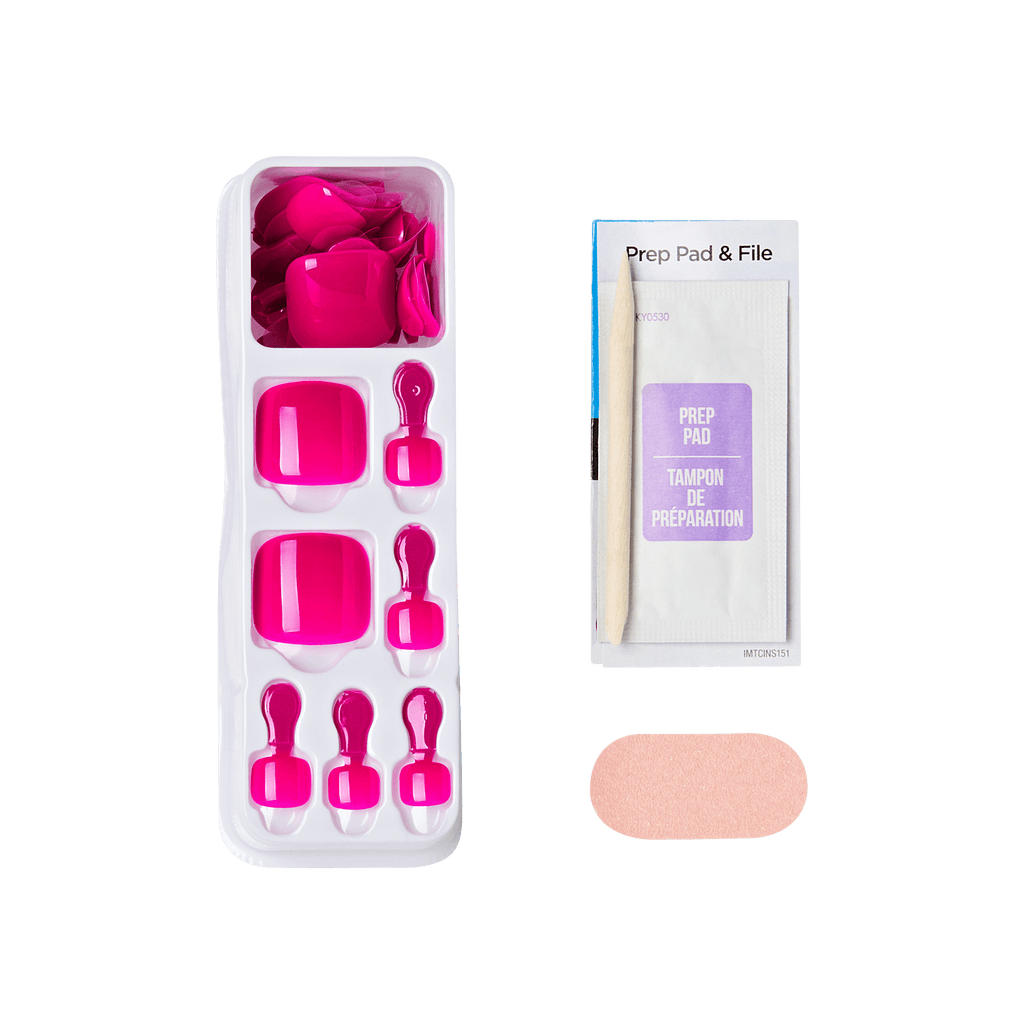 Impress Color No Glue Fake Press On Toenails - Take My Time | Solid, Pink, Short, Squoval, Pedicure