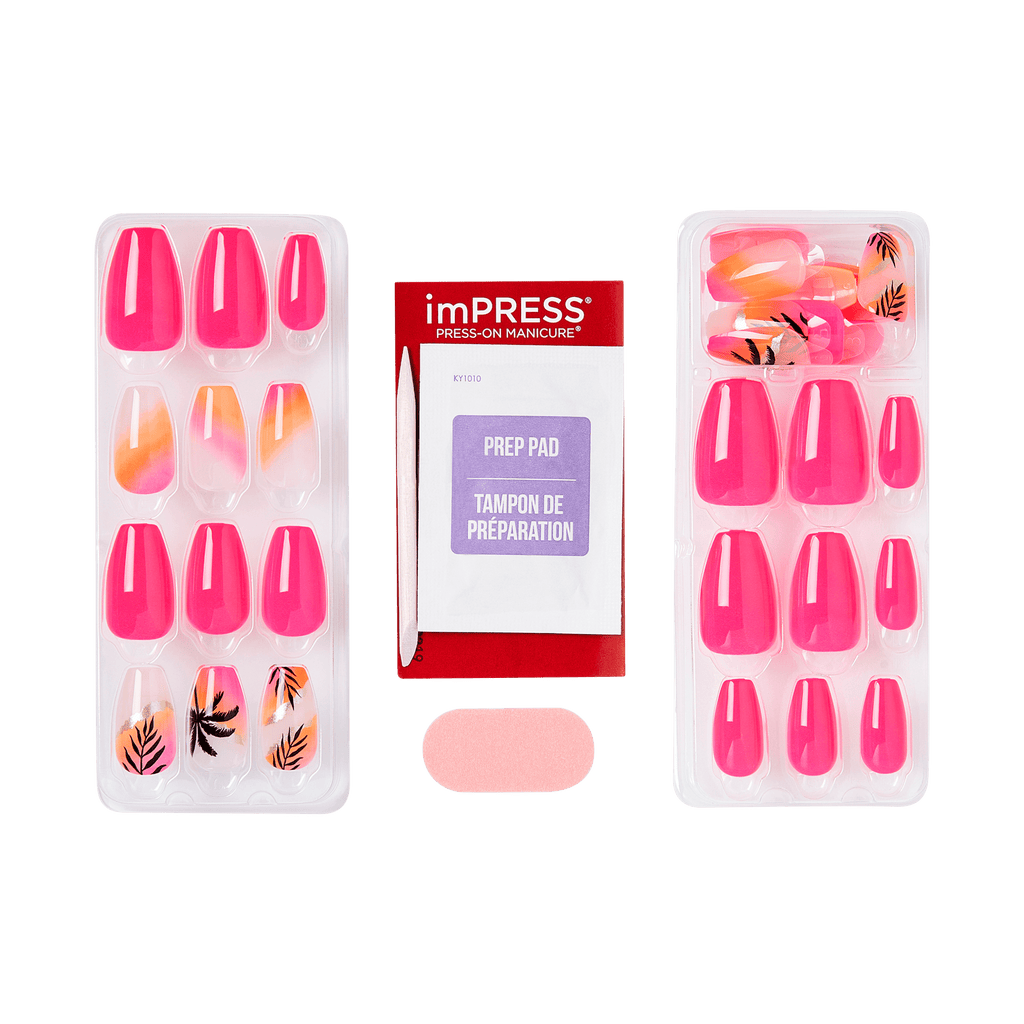 Impress Design No Glue Fake Press On Nails - Sol | Design, Multicolor, Medium, Coffin, Manicure