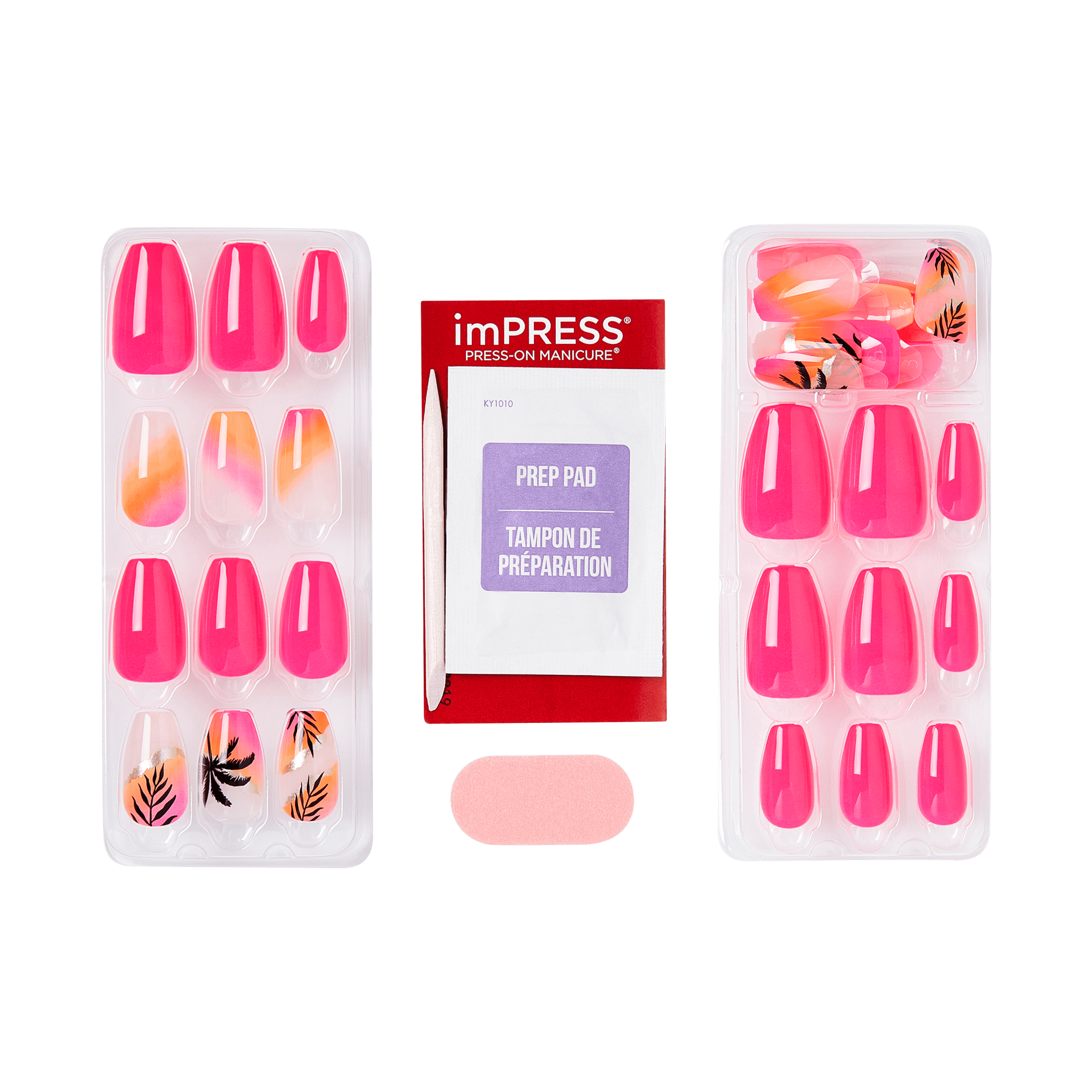 Impress Design No Glue Fake Press On Nails - Sol | Design, Multicolor, Medium, Coffin, Manicure