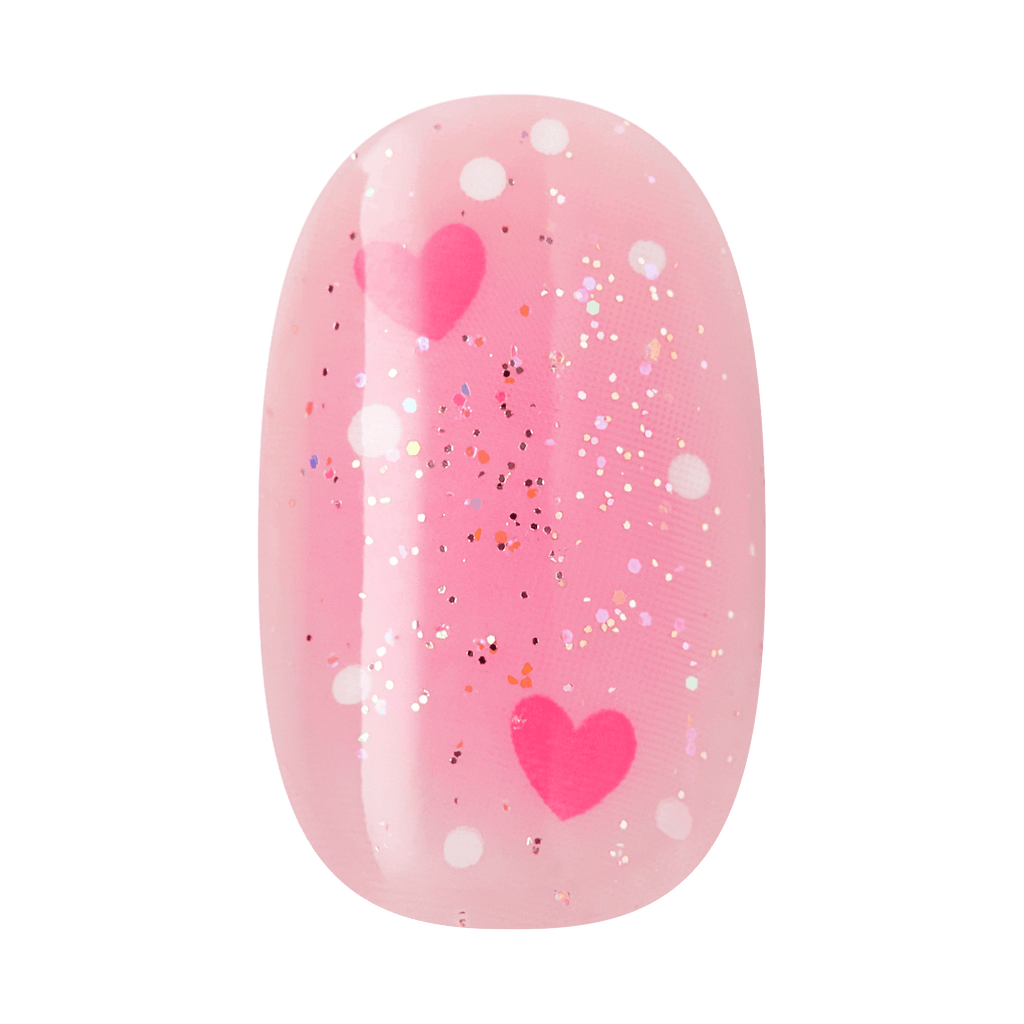 Impress Design No Glue Fake Press On Nails - Cupid Love | 3D & Jewel Design,  Pink, Short, Oval, Manicure