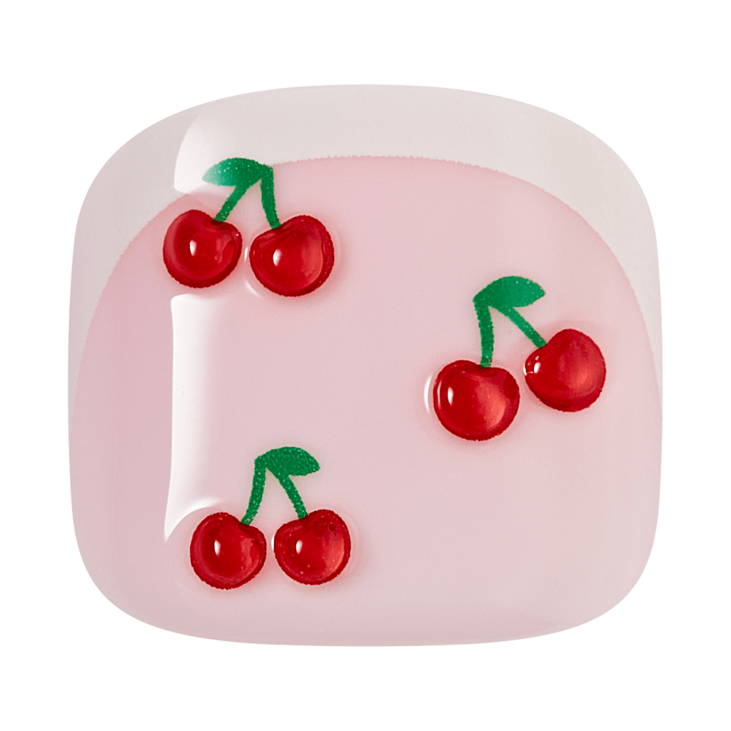 Impress Design No Glue Fake Press On Toenails - Sweet Life | French Design, Red, Short, Squoval, Pedicure