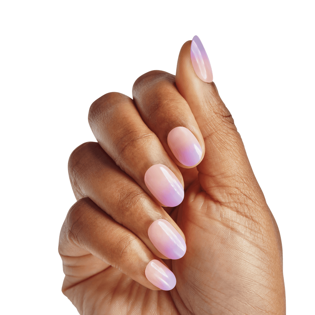 Impress Color No Glue Fake Press On Nails - Take A Chance | Design, Purple, Short, Oval, Manicure