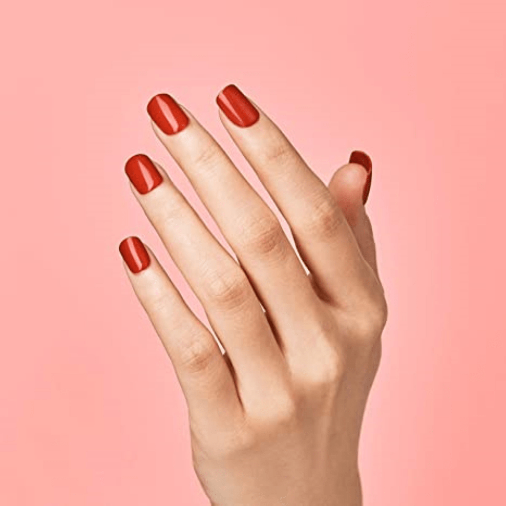 Impress Color No Glue Fake Press On Nails - Reddy or Not | Solid, Red, Short, Squoval, Manicure