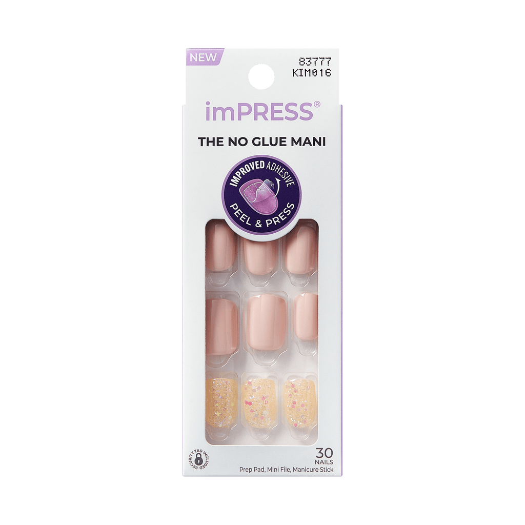 Impress No Glue Fake Press On Nails - Dorothy | Design, Pink, Short, Squoval, Manicure