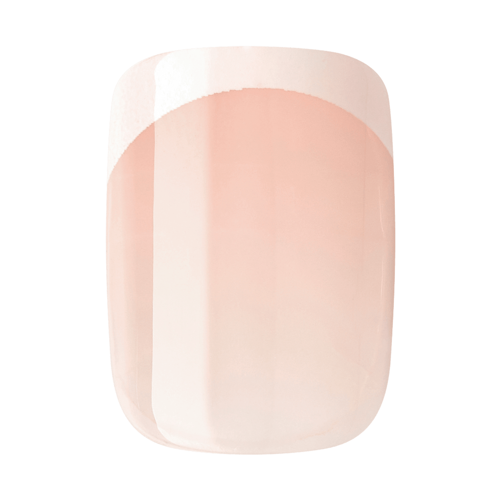 Impress Design No Glue Fake Press On Nails - Chic French | French Tips, White & Neutral, Short, Squoval, Manicure