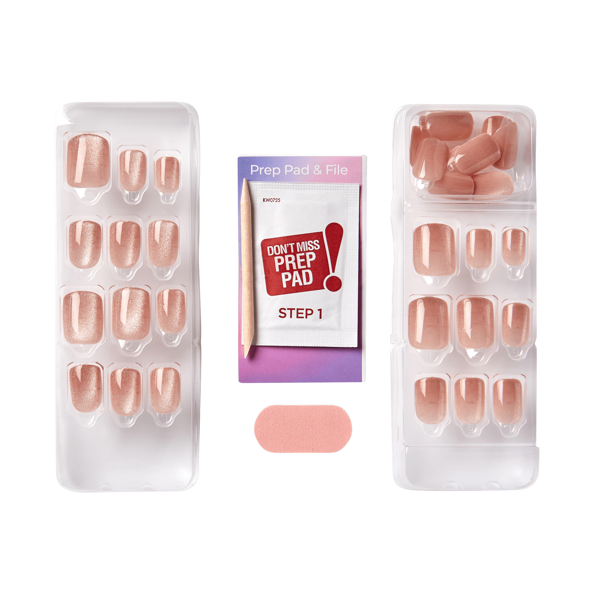 colorFX by Impress No Glue Fake Press On Nails - Starstruck | Solid, Beige, Short, Squoval, Manicure