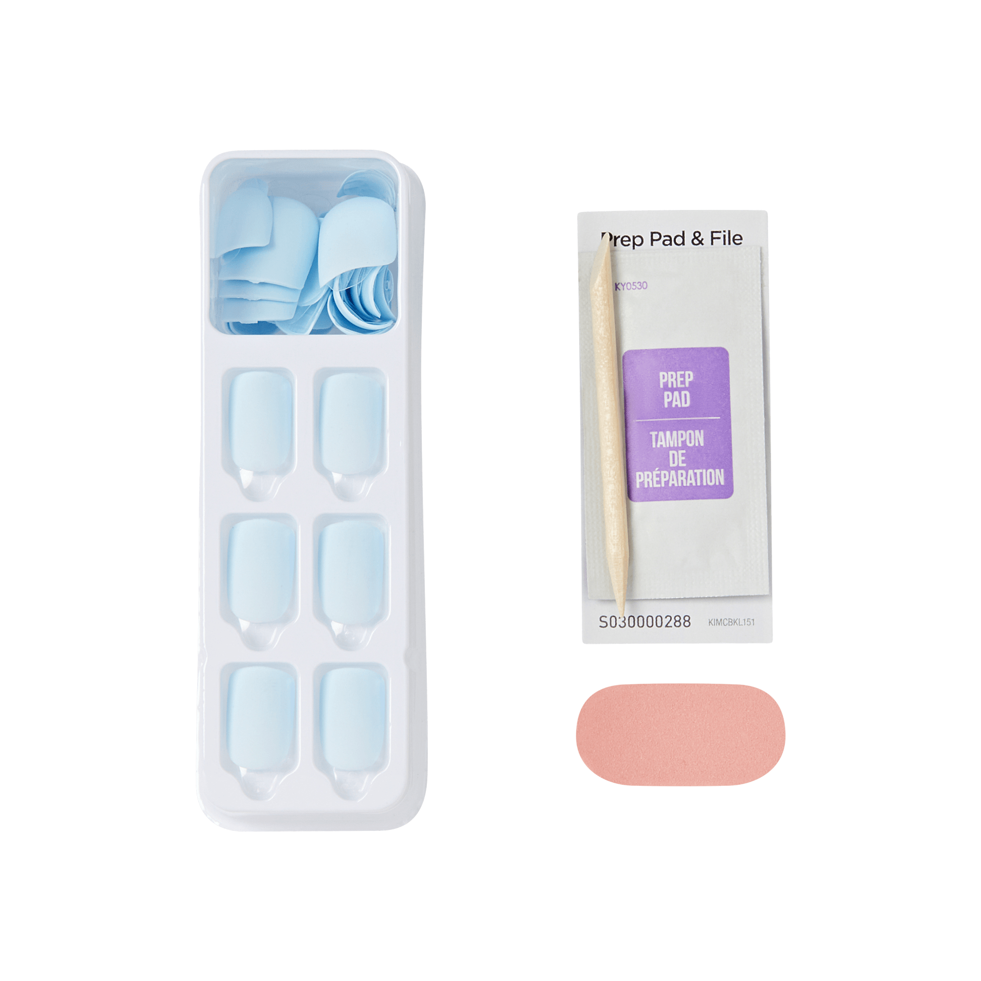 Impress Color No Glue Fake Press On Nails - Loom | Solid, Blue, Short, Squoval, Manicure
