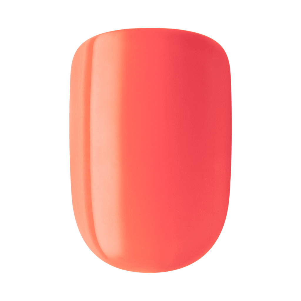 Impress Color No Glue Fake Press On Nails - Happier Vibes | Solid, Orange, Short, Squoval, Manicure
