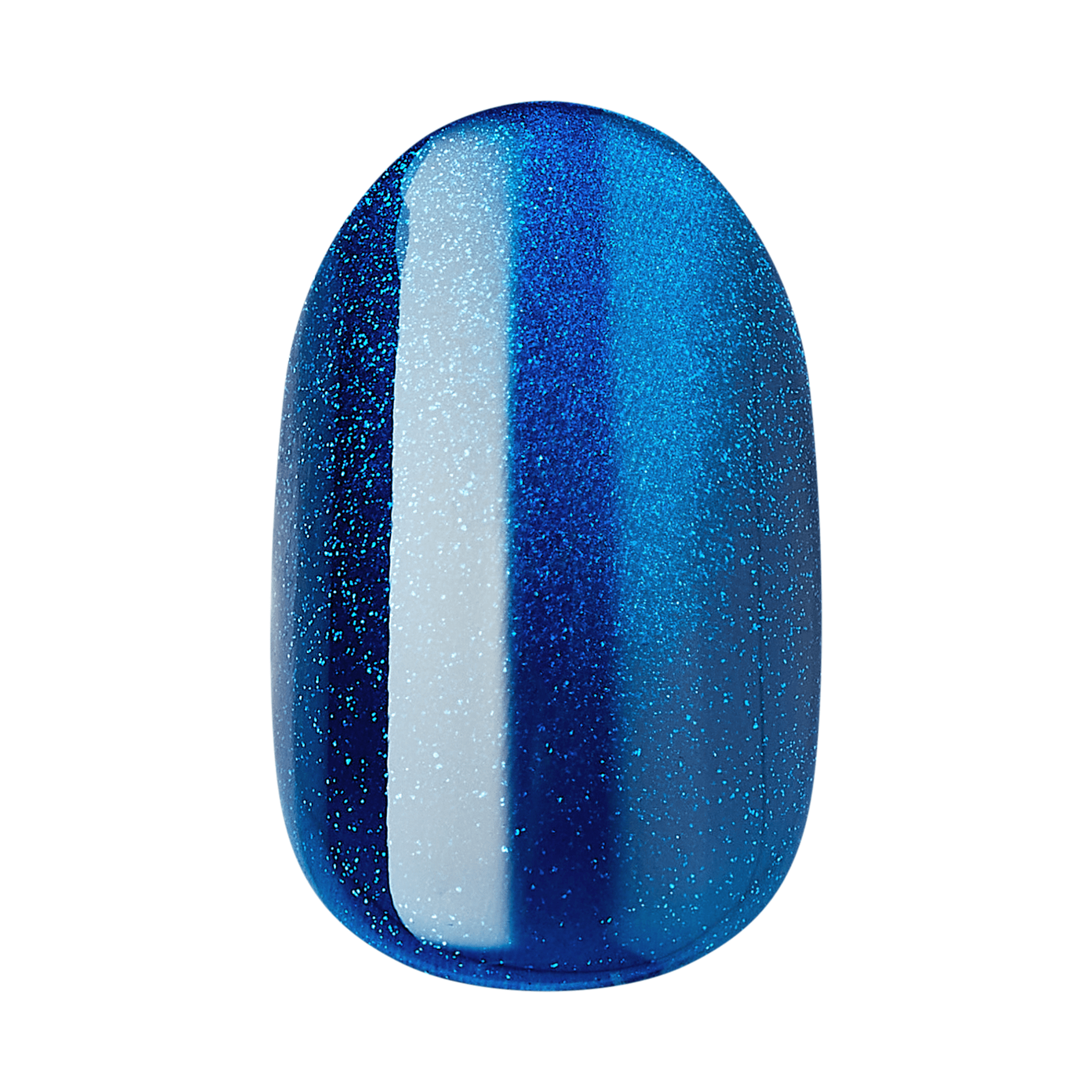 colorFX by Impress No Glue Fake Press On Nails - Reconnect | Solid, Blue, Short, Oval, Manicure
