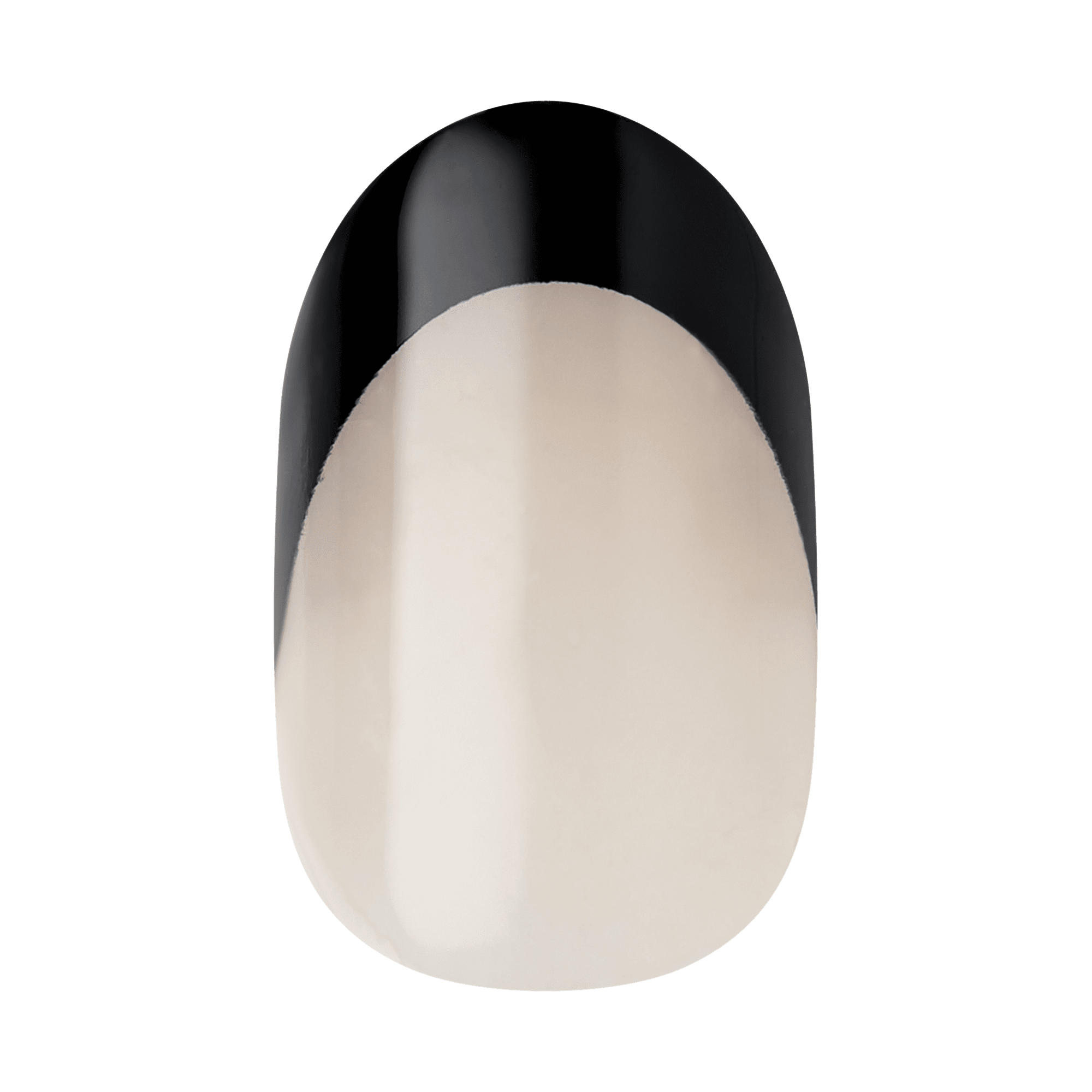 Impress Design No Glue Fake Press On Nails - Gold Ring | French Design, Black, Short, Oval, Manicure