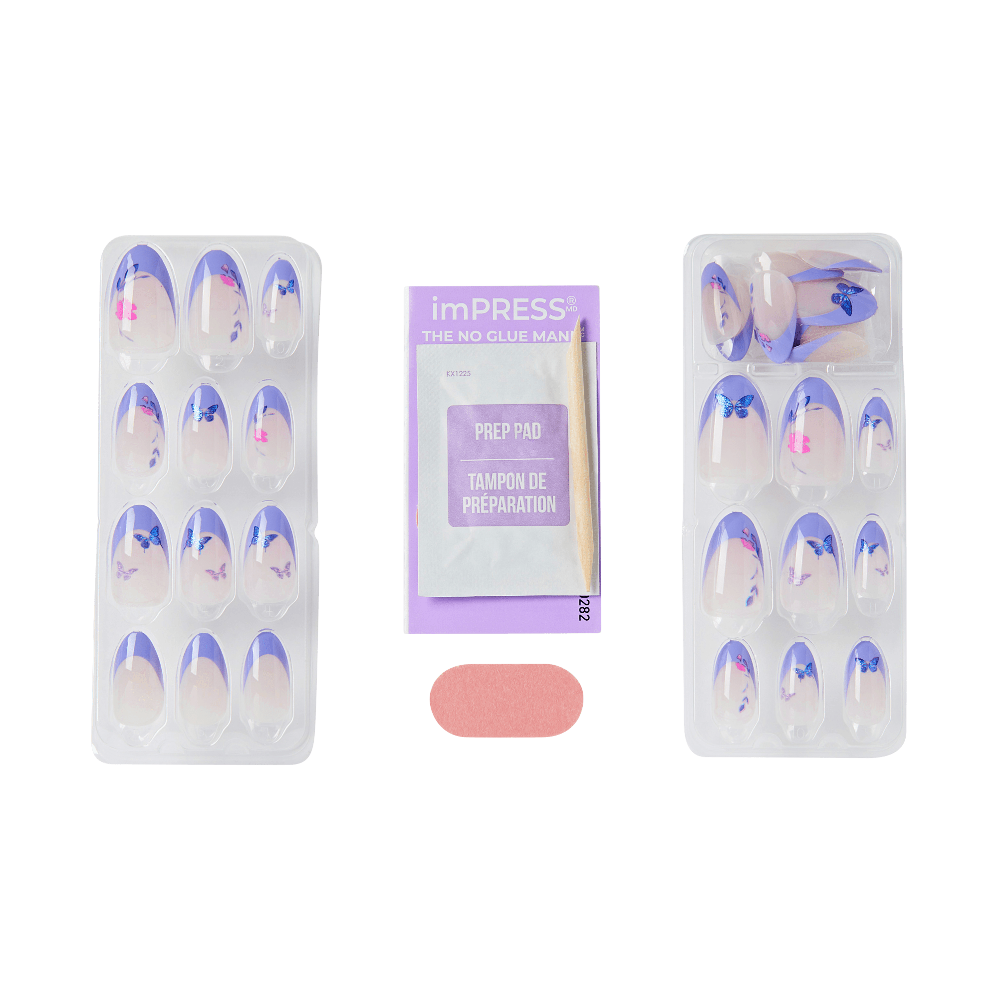 Impress X WICKED: FOR GOOD | Glinda Upland | French Design, Purple, Medium, Almond, Manicure