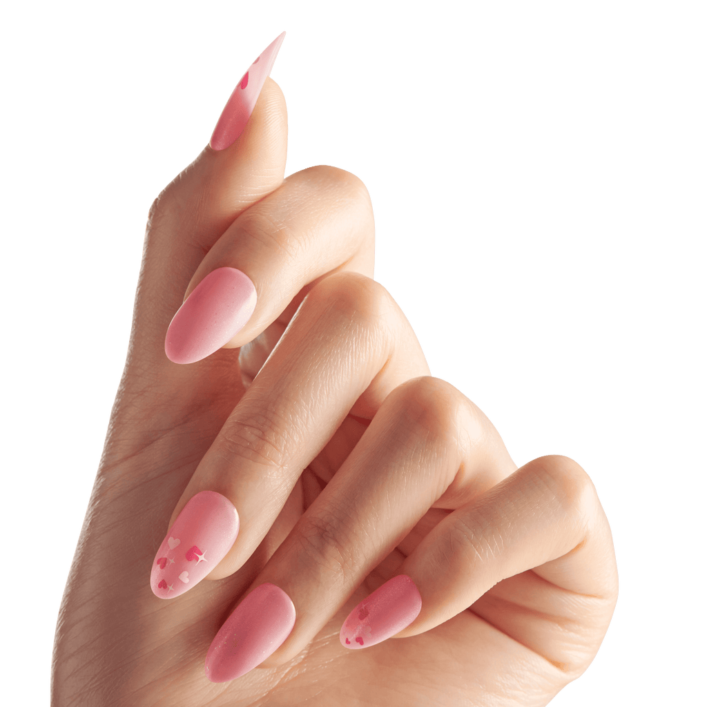 Impress Design No Glue Fake Press On Nails - Much Love | Design, Pink, Medium, Almond, Manicure