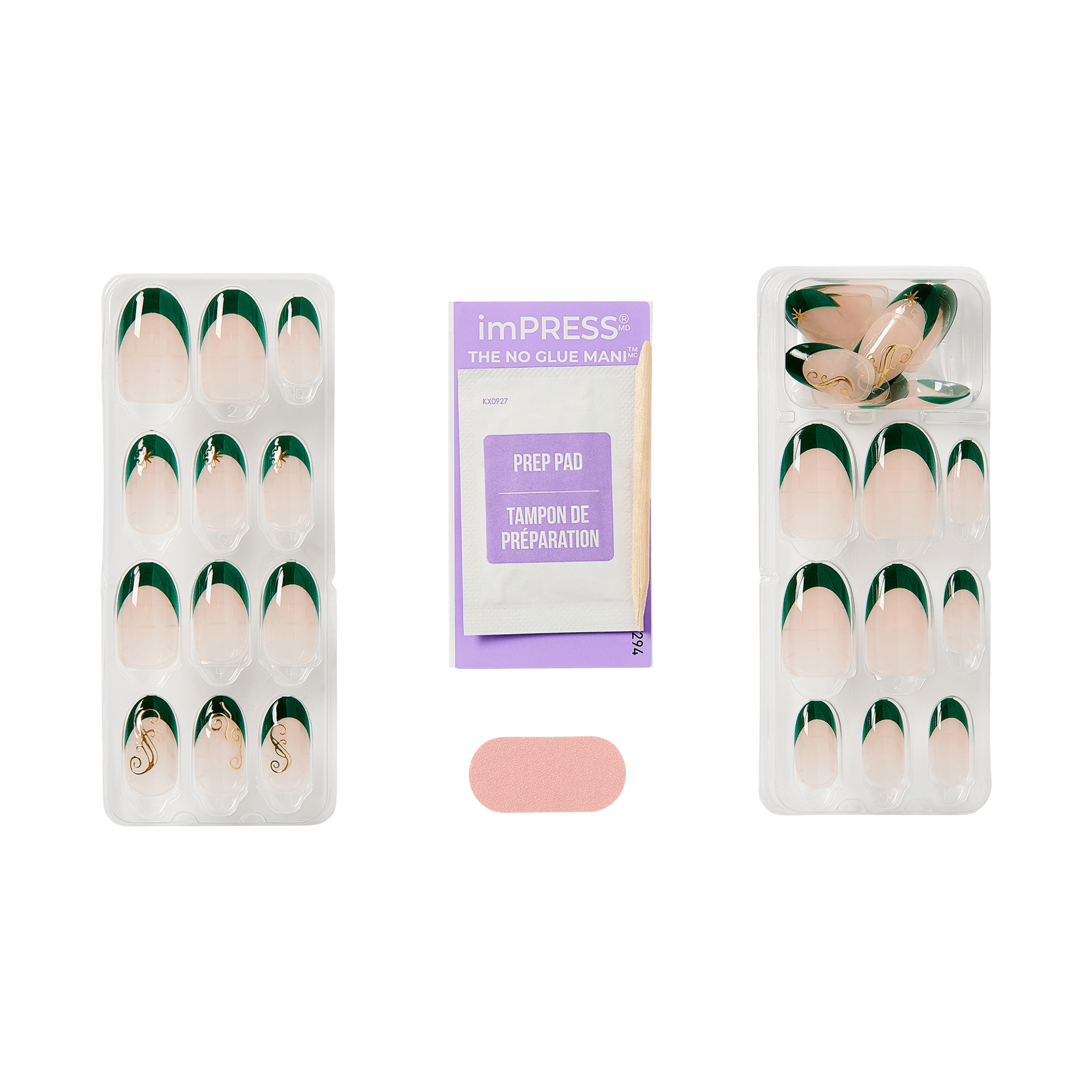 WICKED X Impress | Always Been Green | French Design, Green, Medium, Oval, Manicure