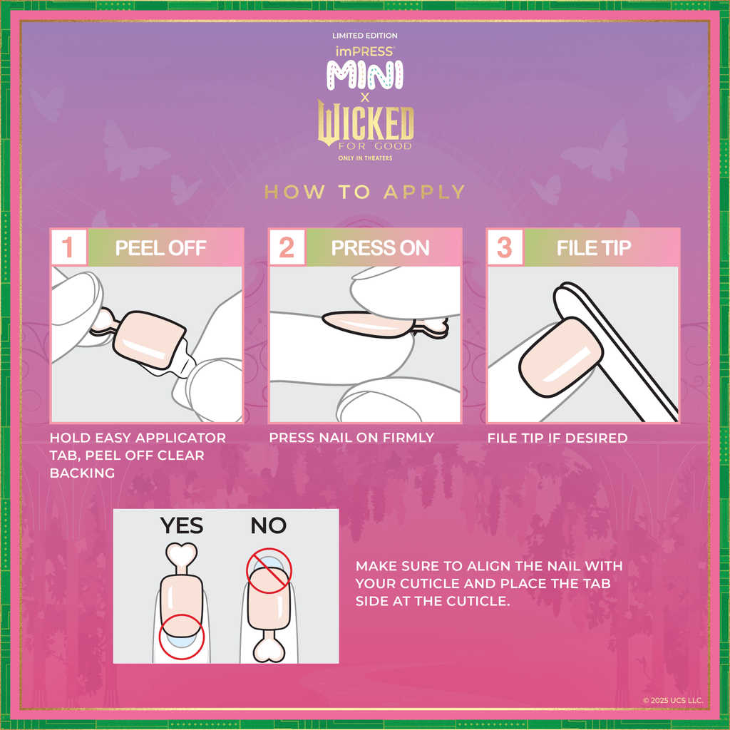 Impress MINI X WICKED: FOR GOOD | Perfect Duet | Design, Green, Kids, Squoval, Manicure