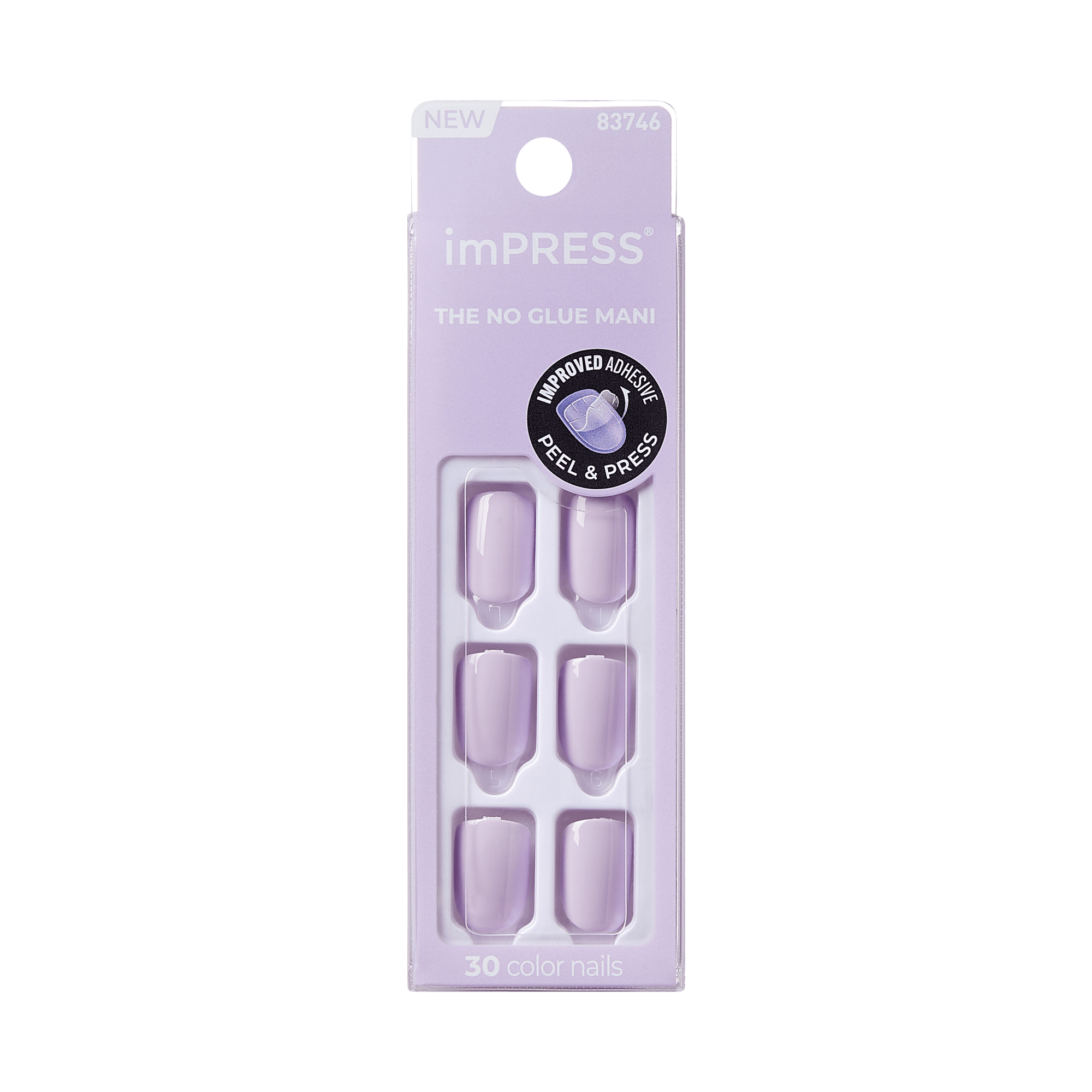 Impress Color No Glue Fake Press On Nails - Picture Purplect | Solid, Purple, Short, Squoval, Manicure