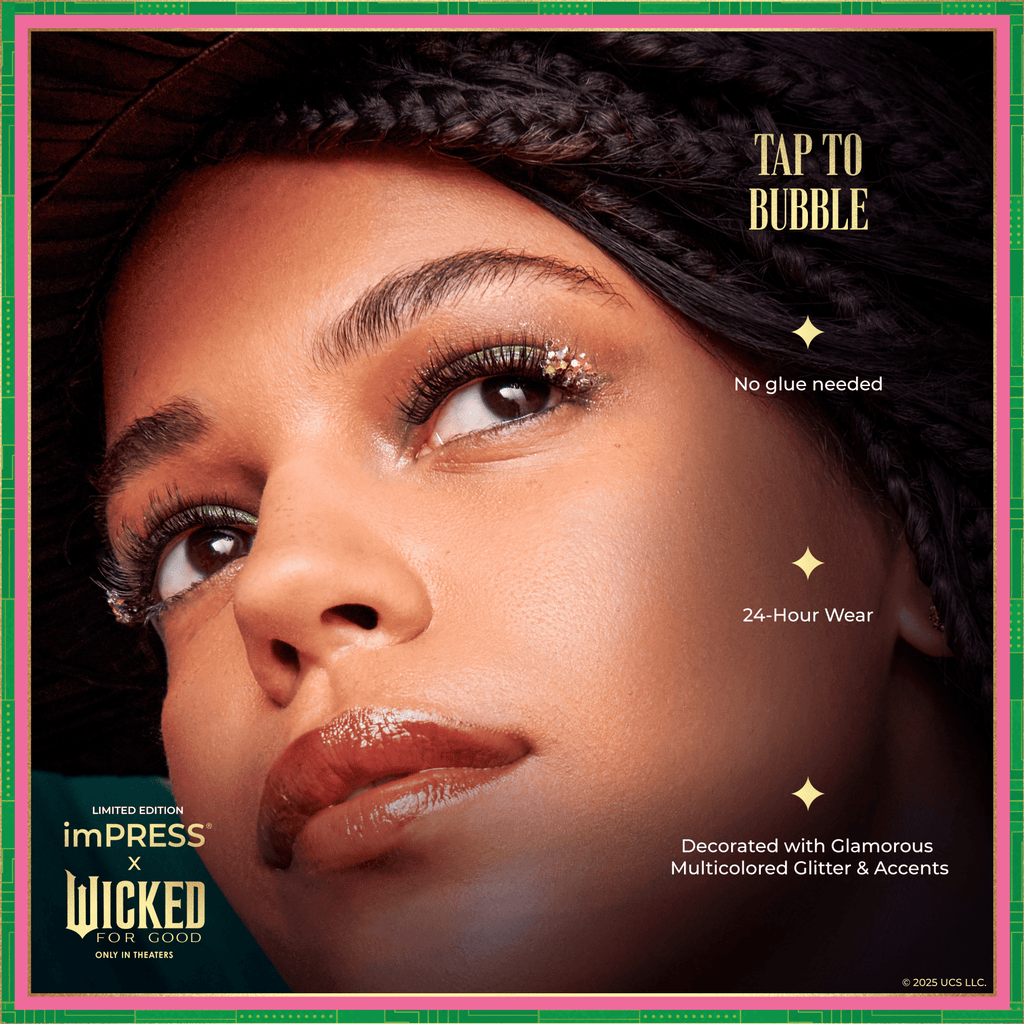 Impress X WICKED: FOR GOOD | Tap To Bubble | 12 Lash Clusters, 8mm-10mm