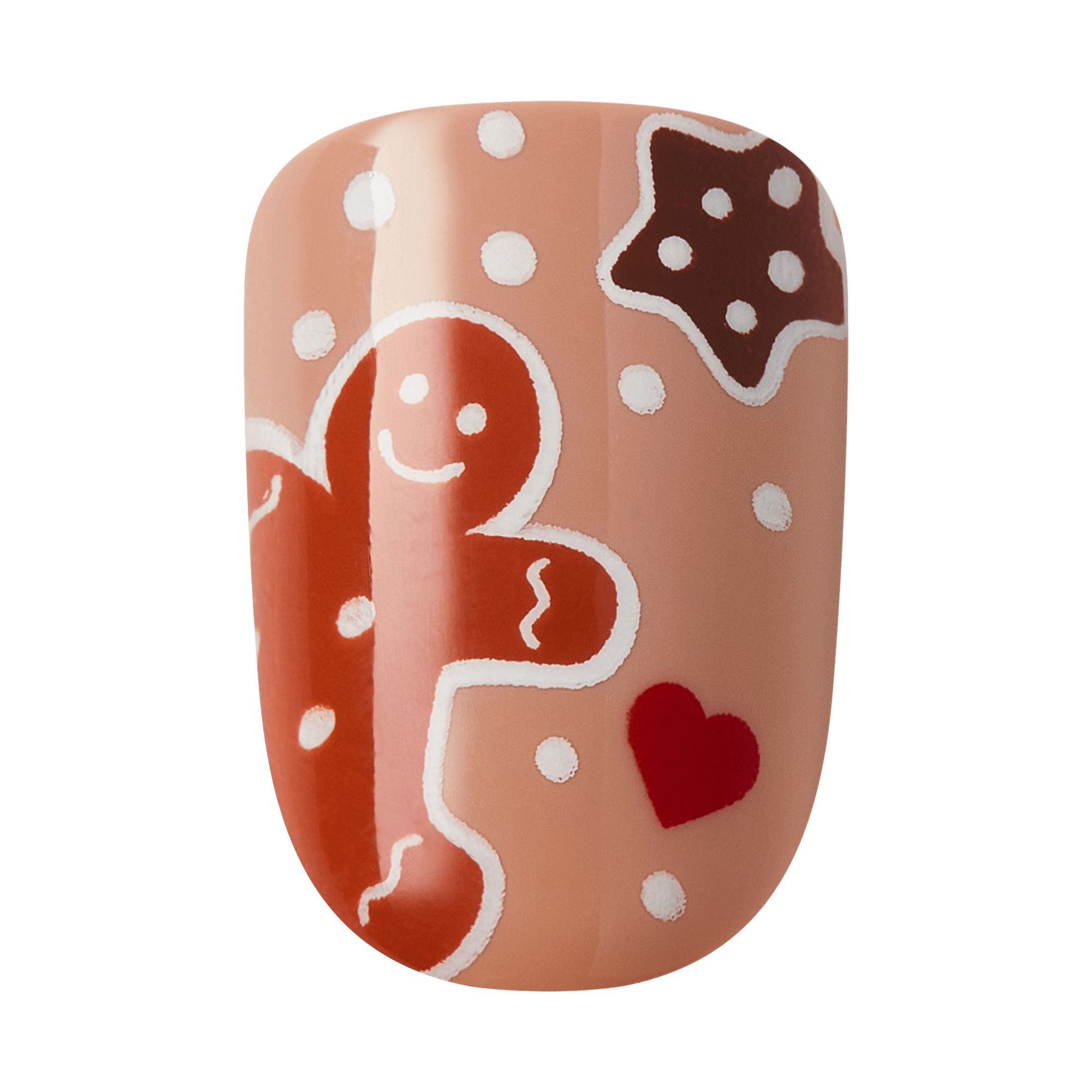 Impress Holiday Design No Glue Fake Press On Nails - Mistletoe Kiss | Design, Brown, Short, Squoval, Manicure