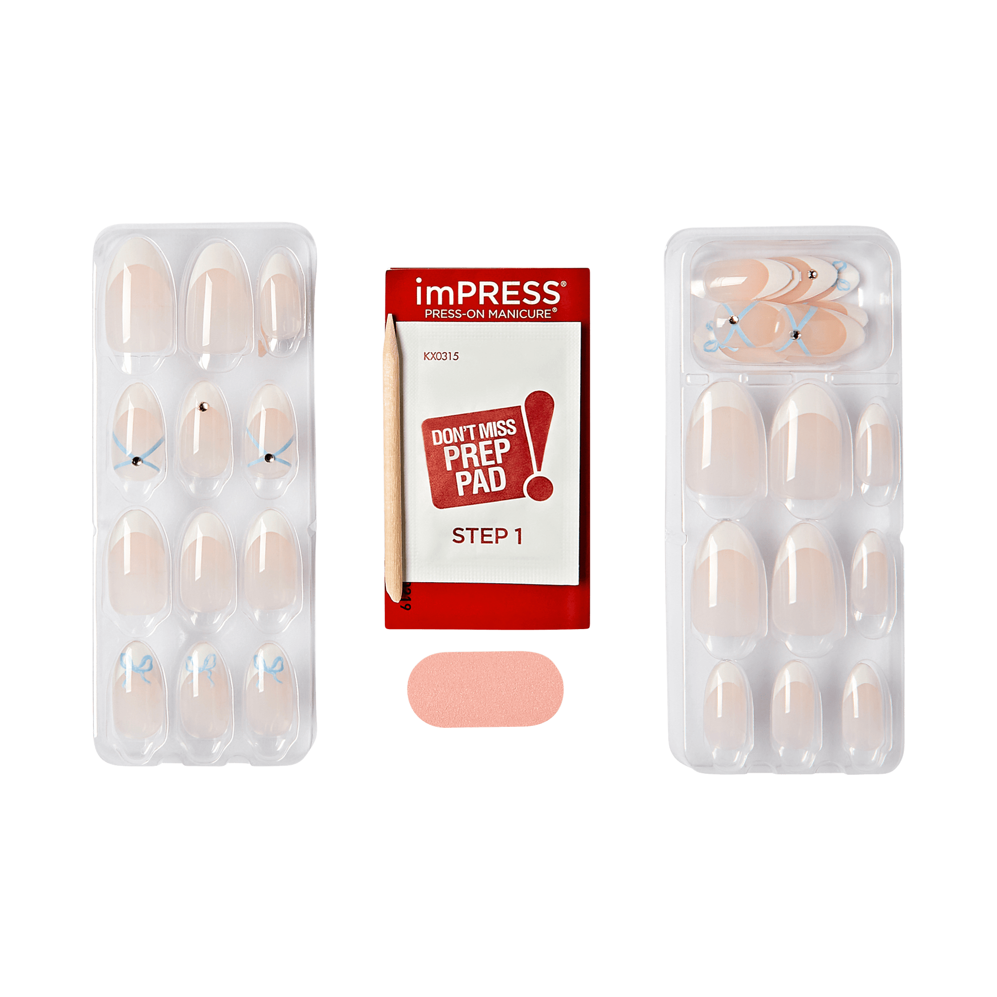 Impress Design No Glue Fake Press On Nails - Hearty | Design, White, Medium, Almond, Manicure