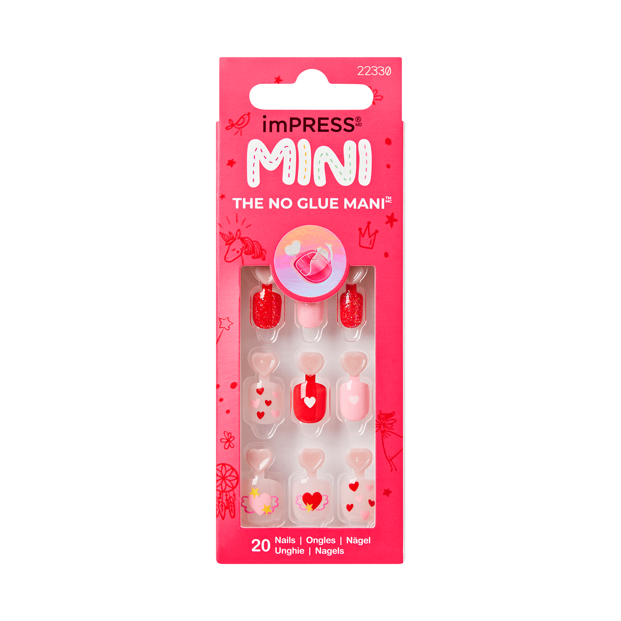 Impress Kids No Glue Fake Press On Nails - Your Smile | Design, Multicolor, Kids, Squoval, Manicure