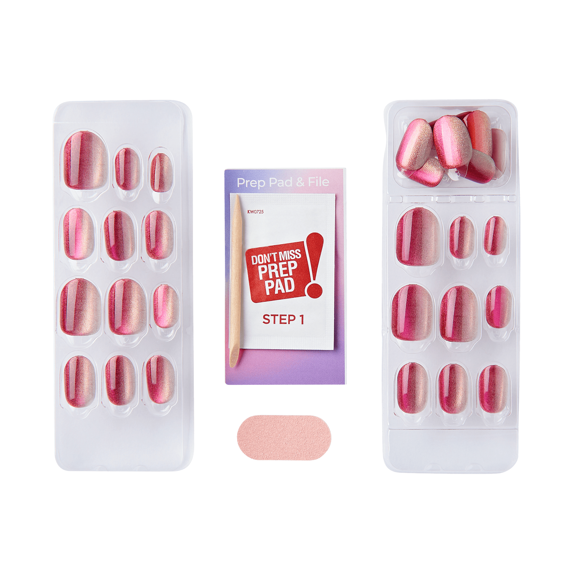colorFX by Impress No Glue Fake Press On Nails - Walk Out | Solid, Pink, Short, Oval, Manicure