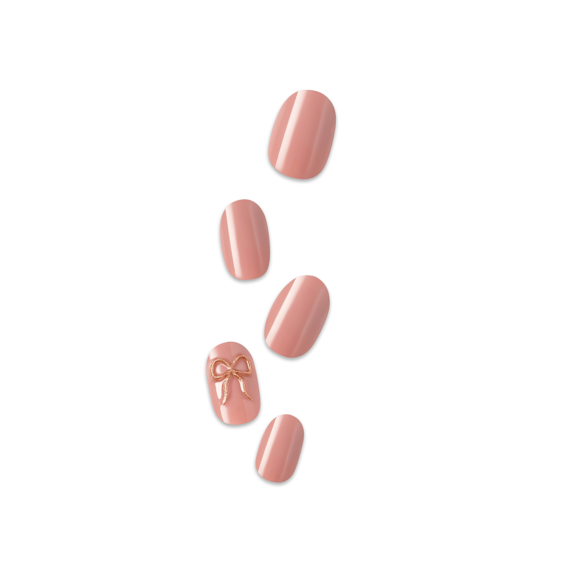 Impress Design No Glue Fake Press On Nails - Close To You | 3D Solid, Pink, Short, Oval, Manicure