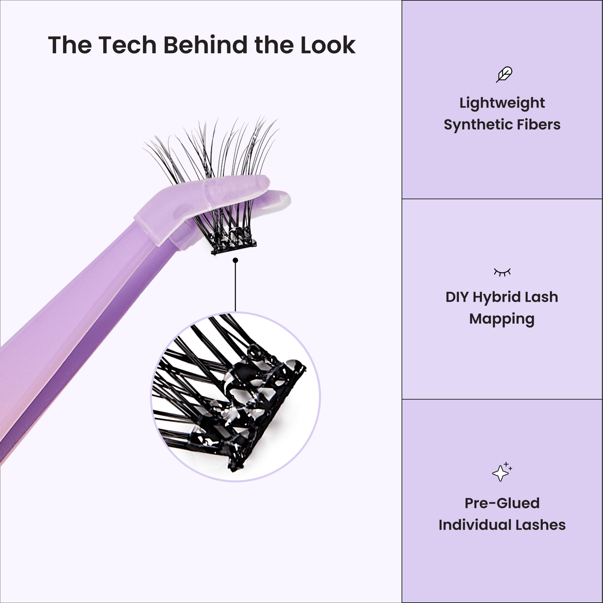 Impress Falsies Pre-Glued Individual False Eyelashes Multipack- Classic Wispy | 60 Lash Clusters, 8mm-16mm