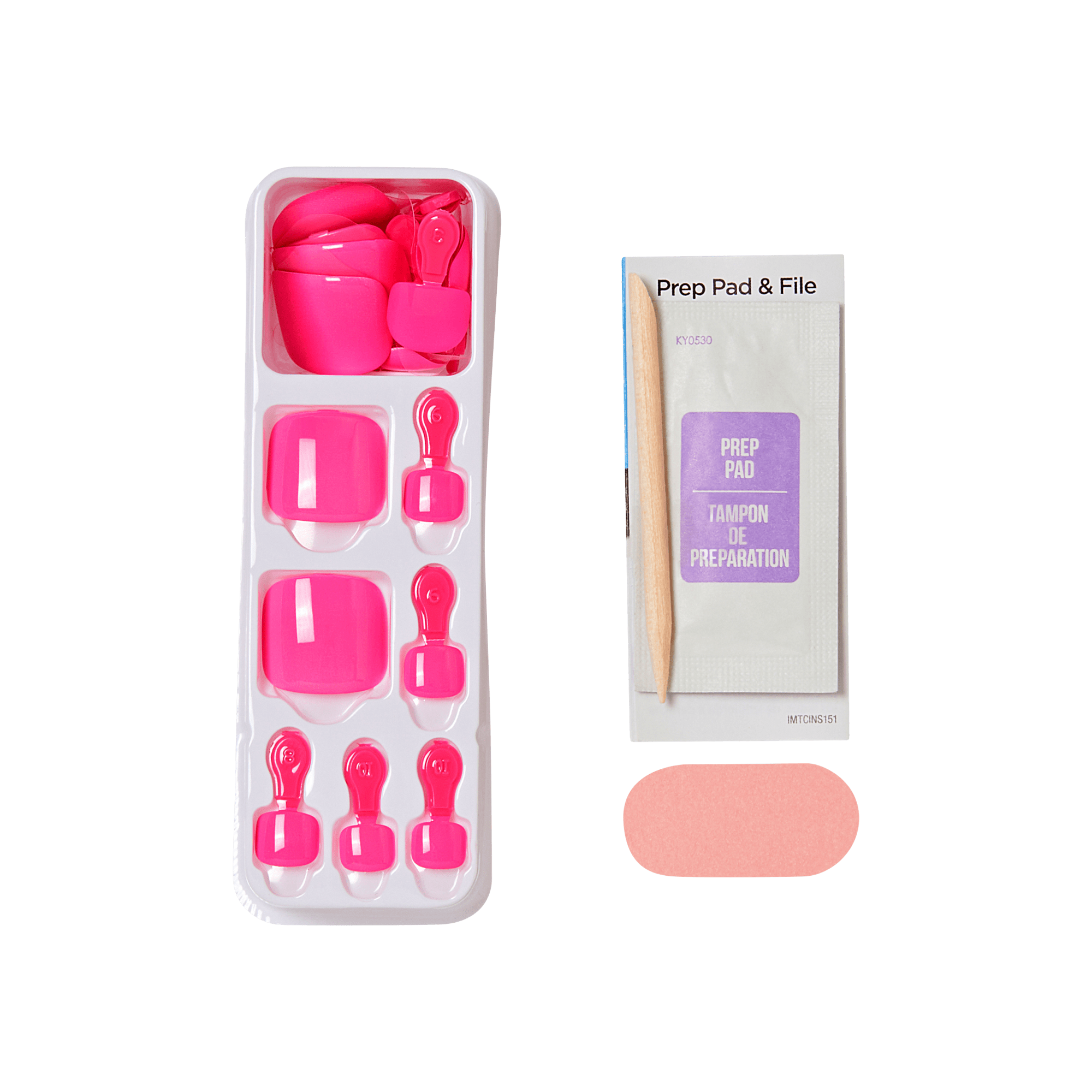 Impress Color No Glue Fake Press On Toenails - Bloomi | Solid, Pink, Short, Squoval, Pedicure