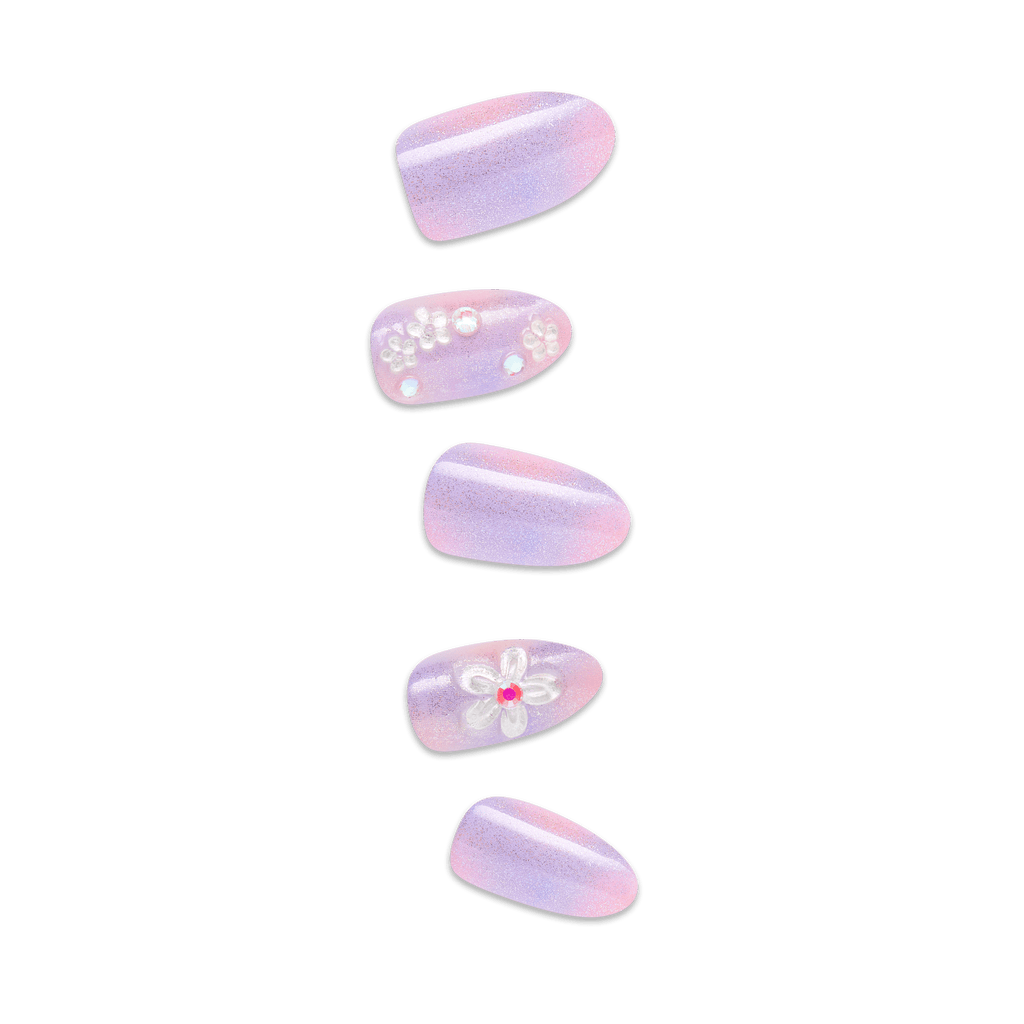 Impress Premium No Glue Fake Press On Nails - Pick Me First | 3D & Jewel Design,  Multicolor, Medium, Oval, Manicure