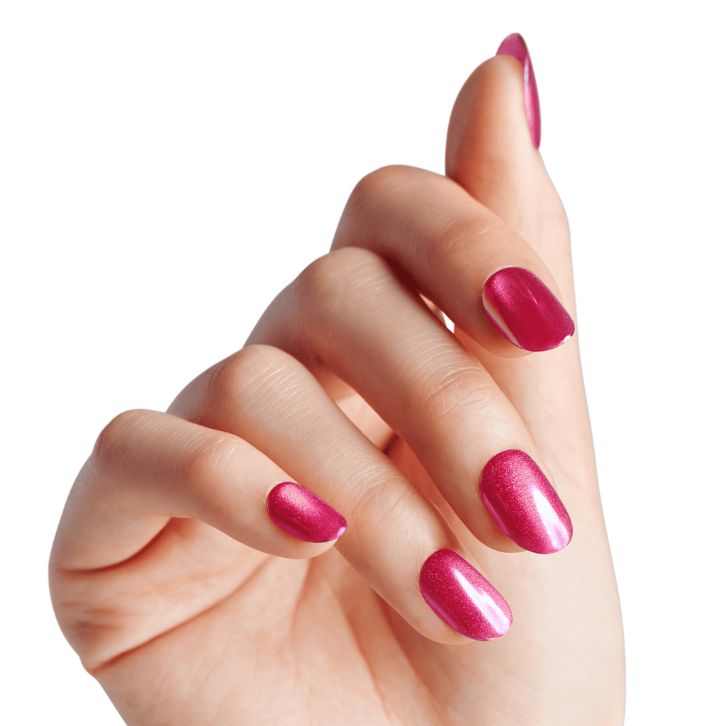 colorFX by Impress No Glue Fake Press On Nails - Around You | Solid, Pink, Short, Oval, Manicure