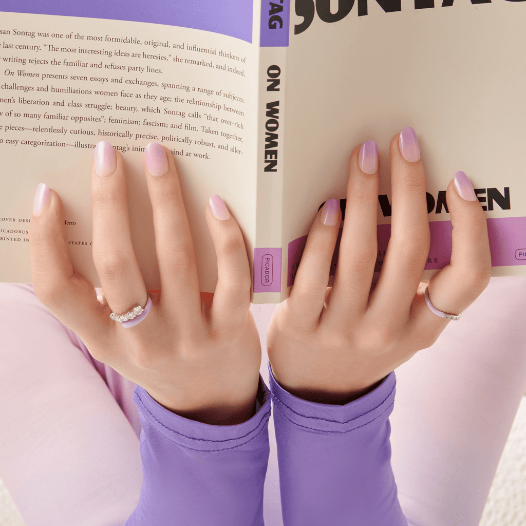 Impress Color No Glue Fake Press On Nails - Take A Chance | Design, Purple, Short, Oval, Manicure