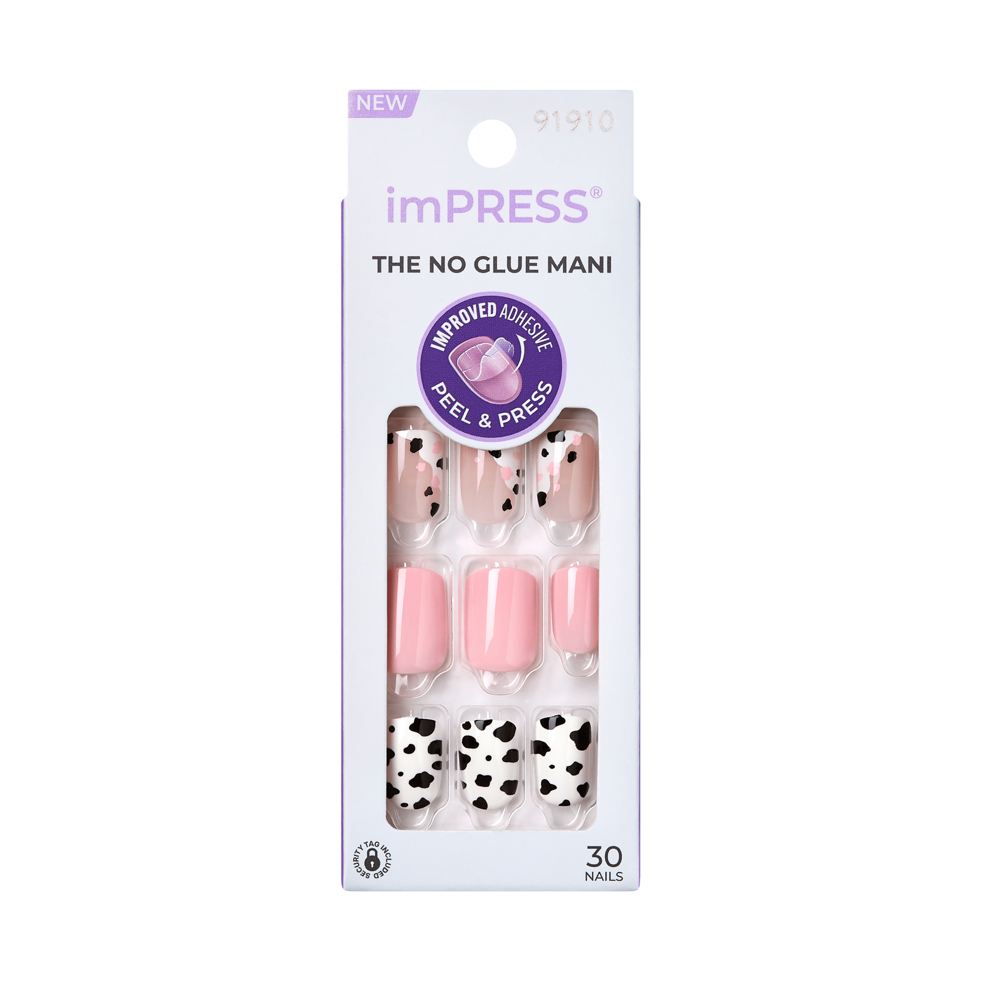 Impress Design No Glue Fake Press On Nails - One Chance | Design, Pink, Short, Squoval, Manicure