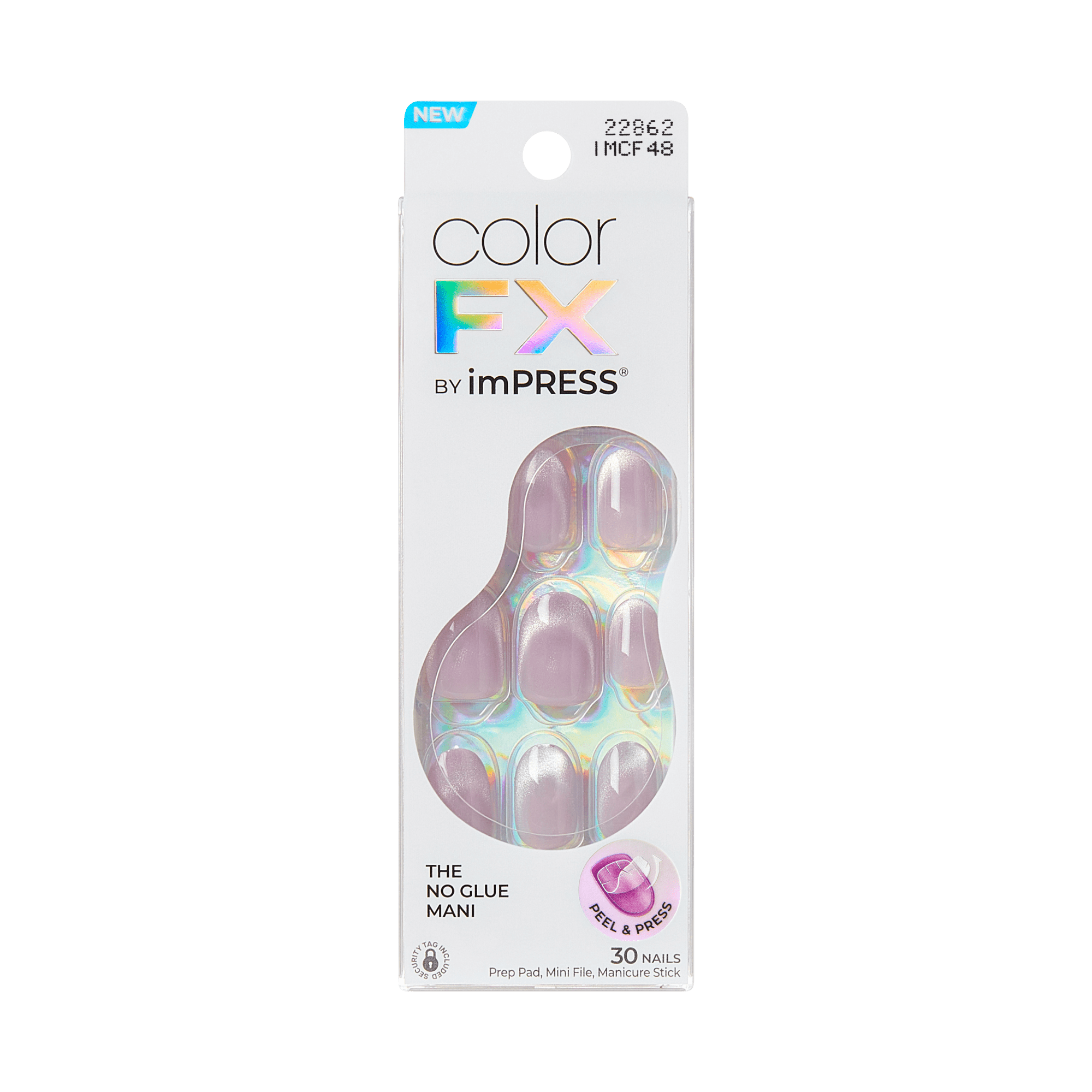 colorFX by Impress No Glue Fake Press On Nails - Diamond Drip | Design, Purple, Short, Oval, Manicure