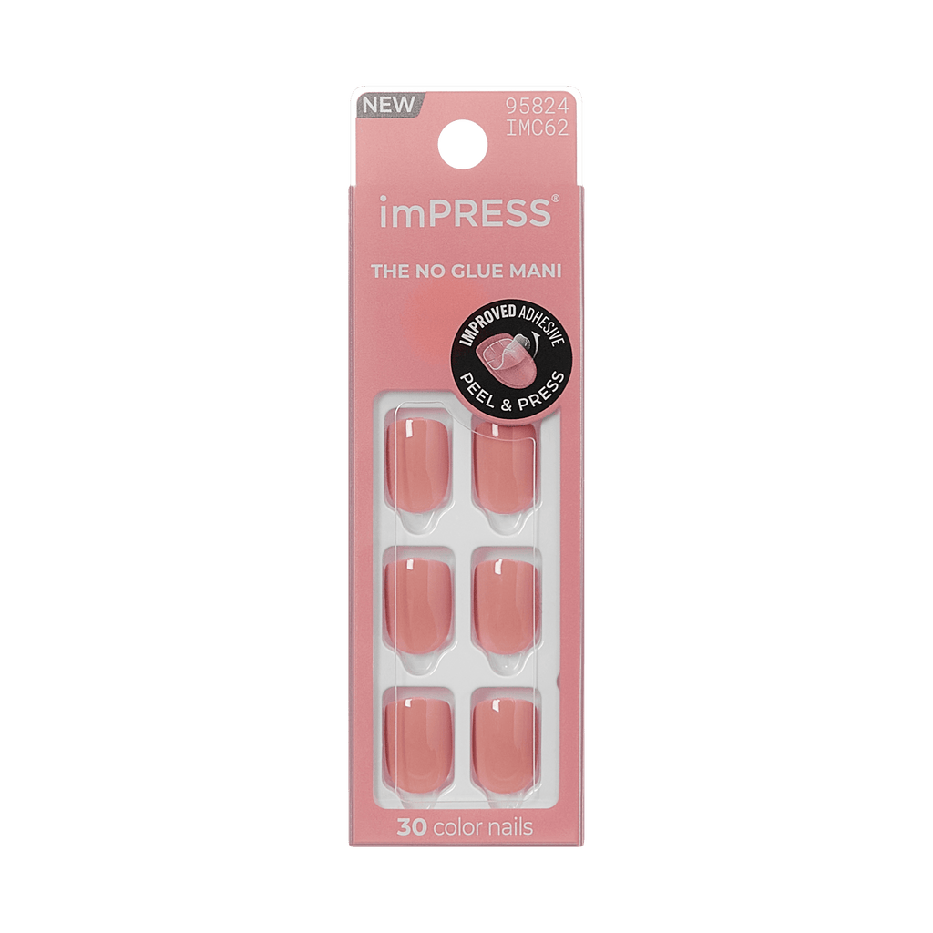 Impress Color No Glue Fake Press On Nails - Your Magic | Solid, Pink, Short, Squoval, Manicure