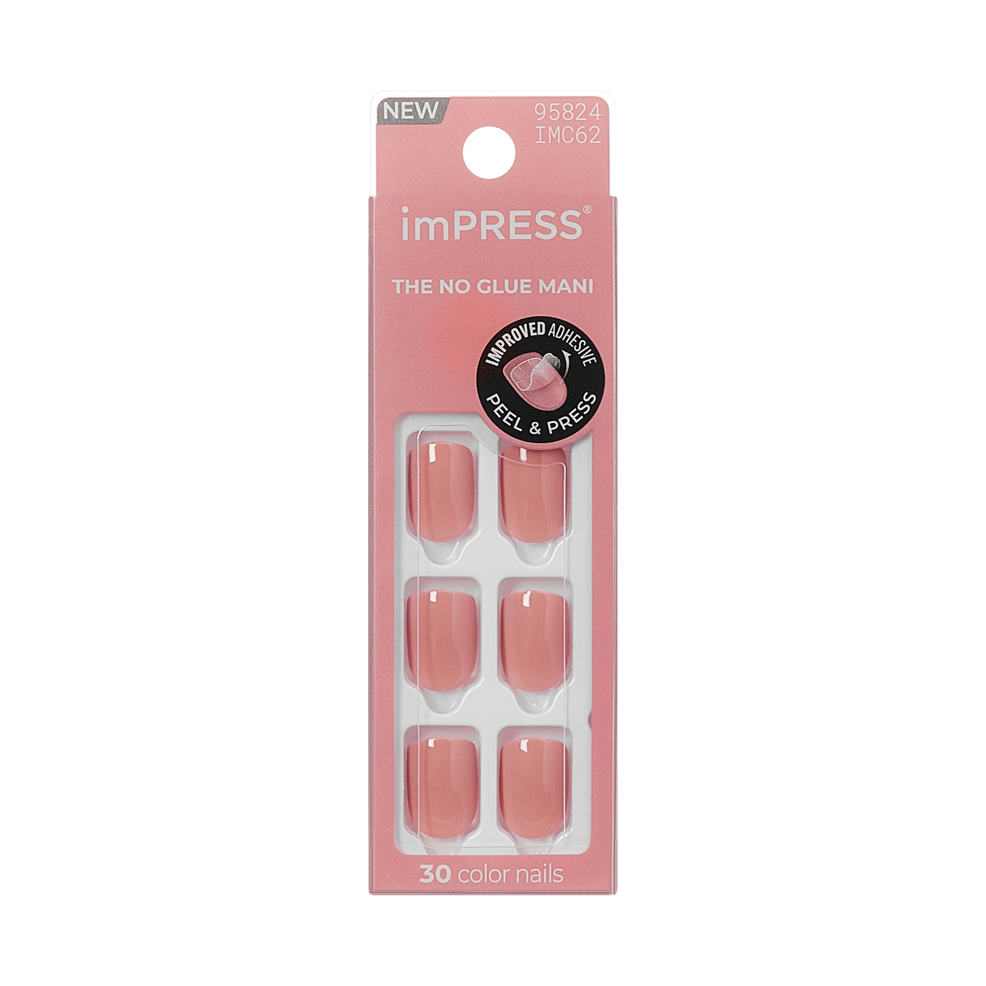 Impress Color No Glue Fake Press On Nails - Your Magic | Solid, Pink, Short, Squoval, Manicure