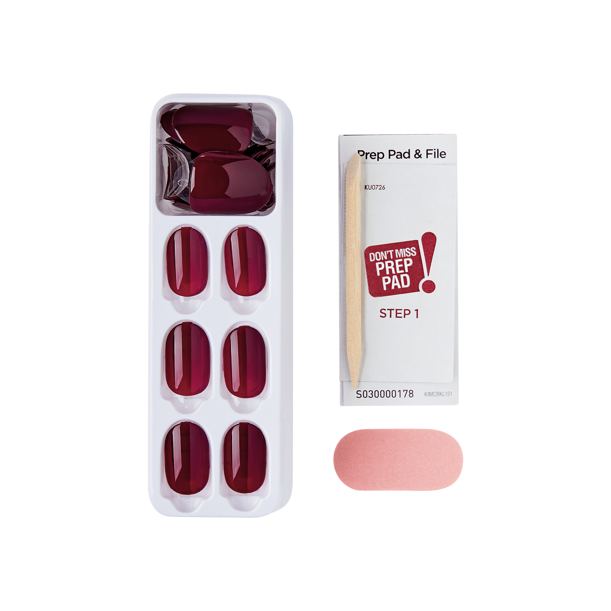 Impress Color No Glue Fake Press On Nails - Over You | Solid, Red, Short, Oval, Manicure