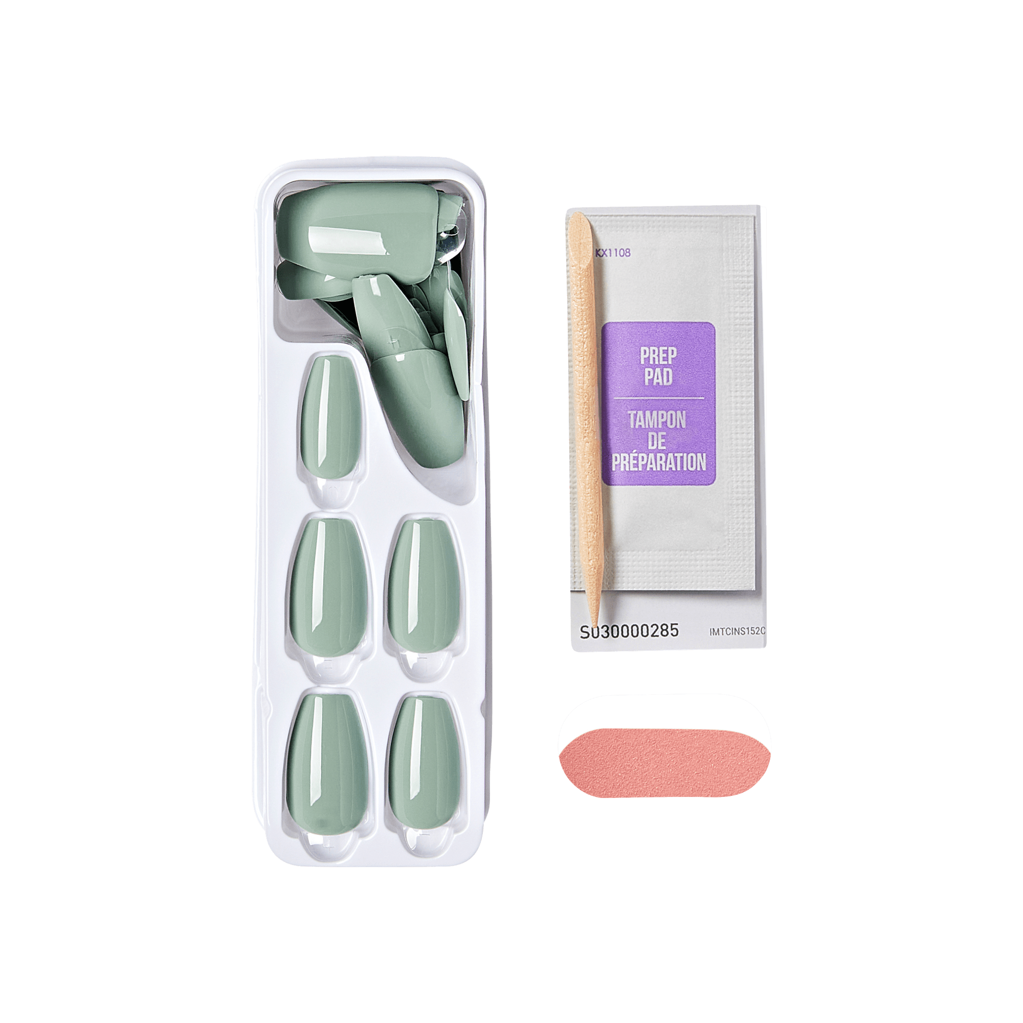 Impress Color No Glue Fake Press On Nails - Going Green Coffin | Solid, Green, Medium, Coffin, Manicure