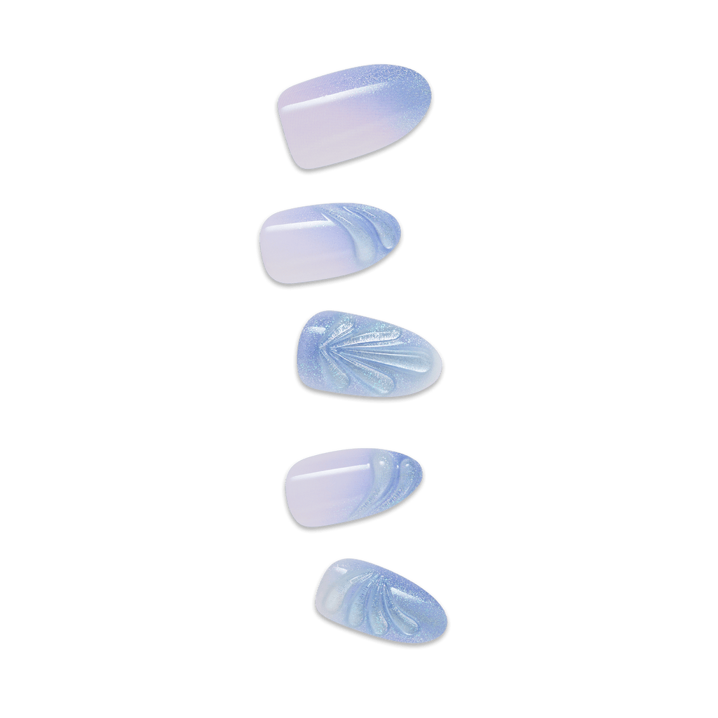 Impress Design No Glue Fake Press On Nails - Ciel | Design, Blue, Medium, Almond, Manicure