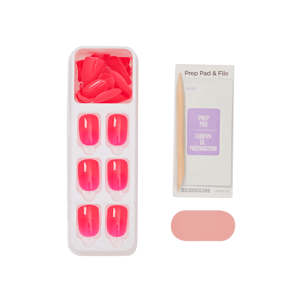 Impress Color No Glue Fake Press On Nails - Melting | Solid, Pink, Short, Squoval, Manicure