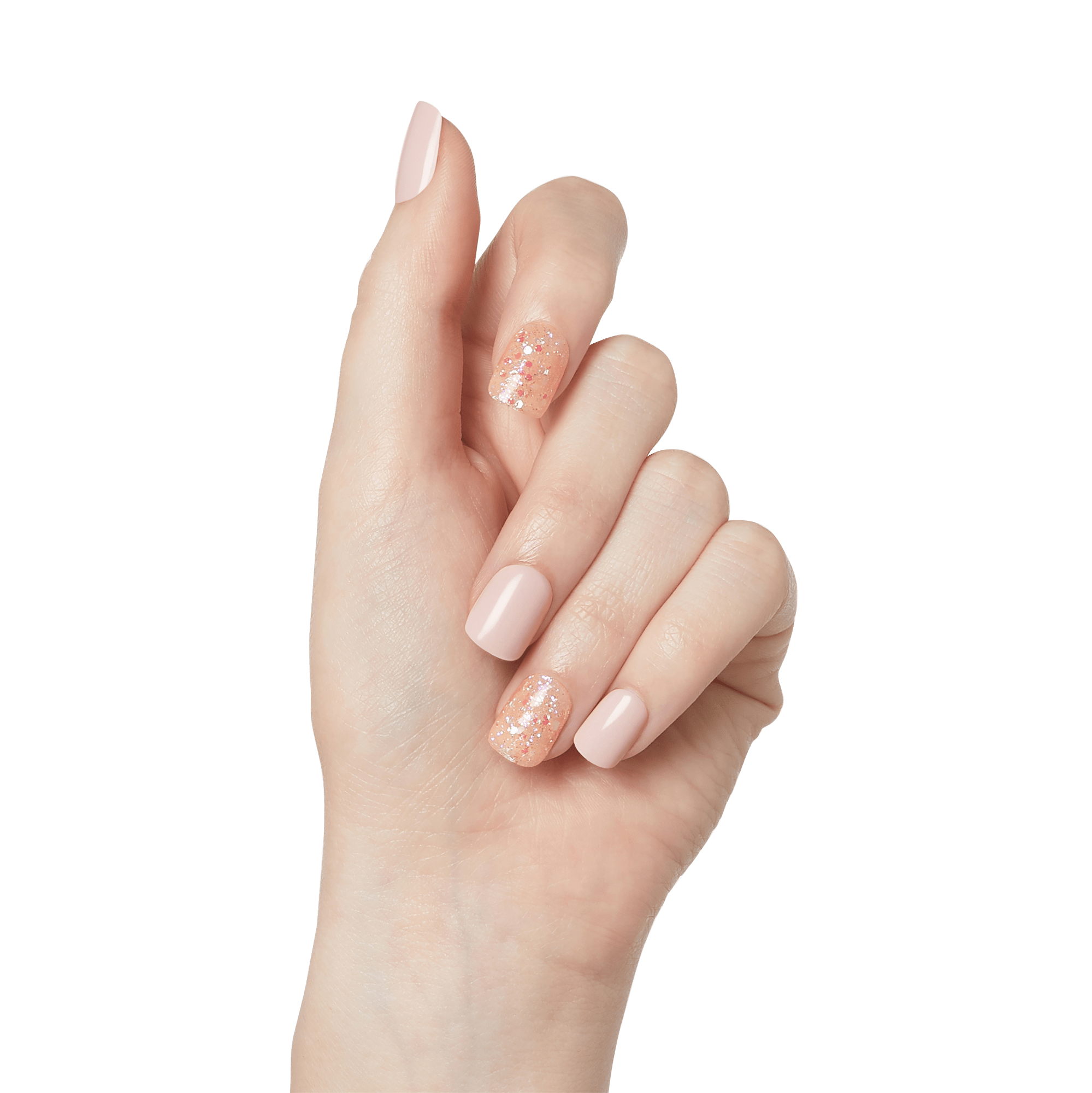 Impress No Glue Fake Press On Nails - Dorothy | Design, Pink, Short, Squoval, Manicure