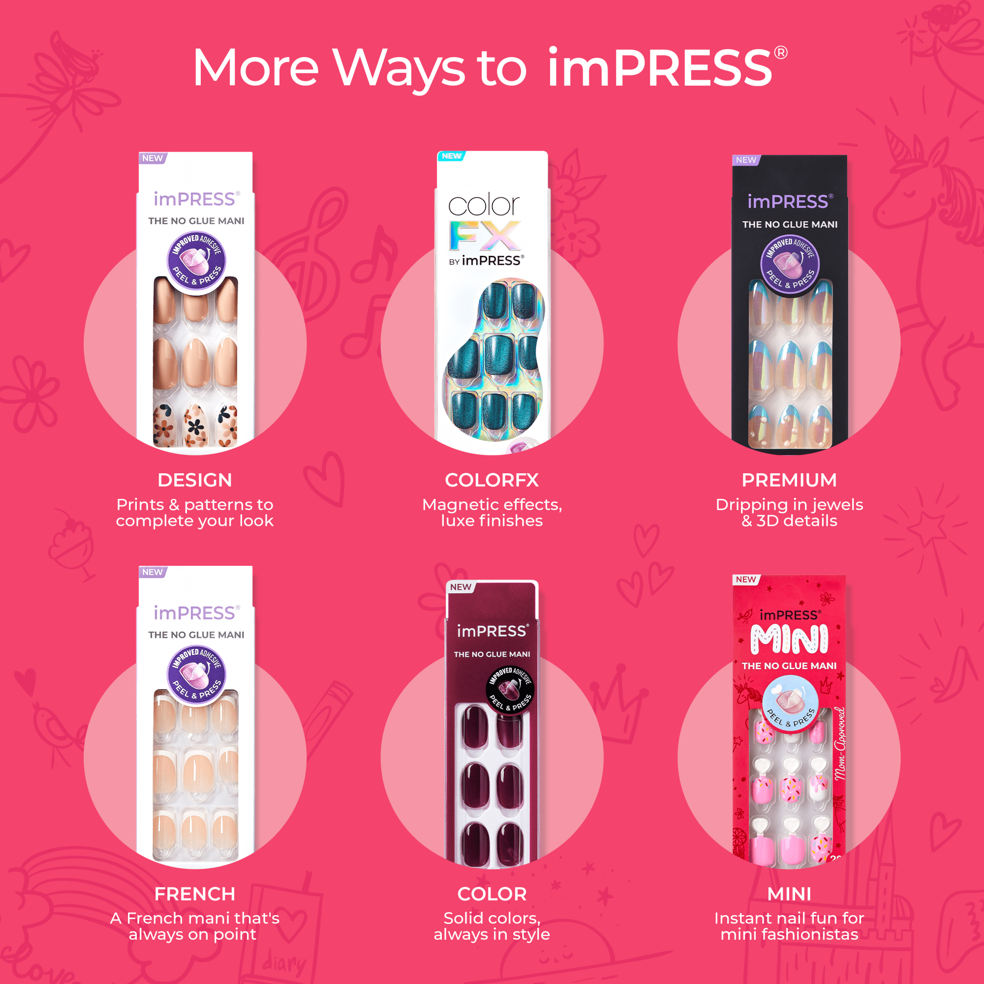 Impress Kids No Glue Fake Press On Nails - Fairy Sparkle | Design, Multicolor, Kids, Squoval, Manicure