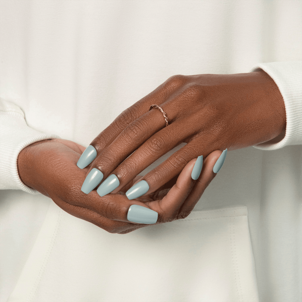 Impress Color No Glue Fake Press On Nails - Going Green Coffin | Solid, Green, Medium, Coffin, Manicure