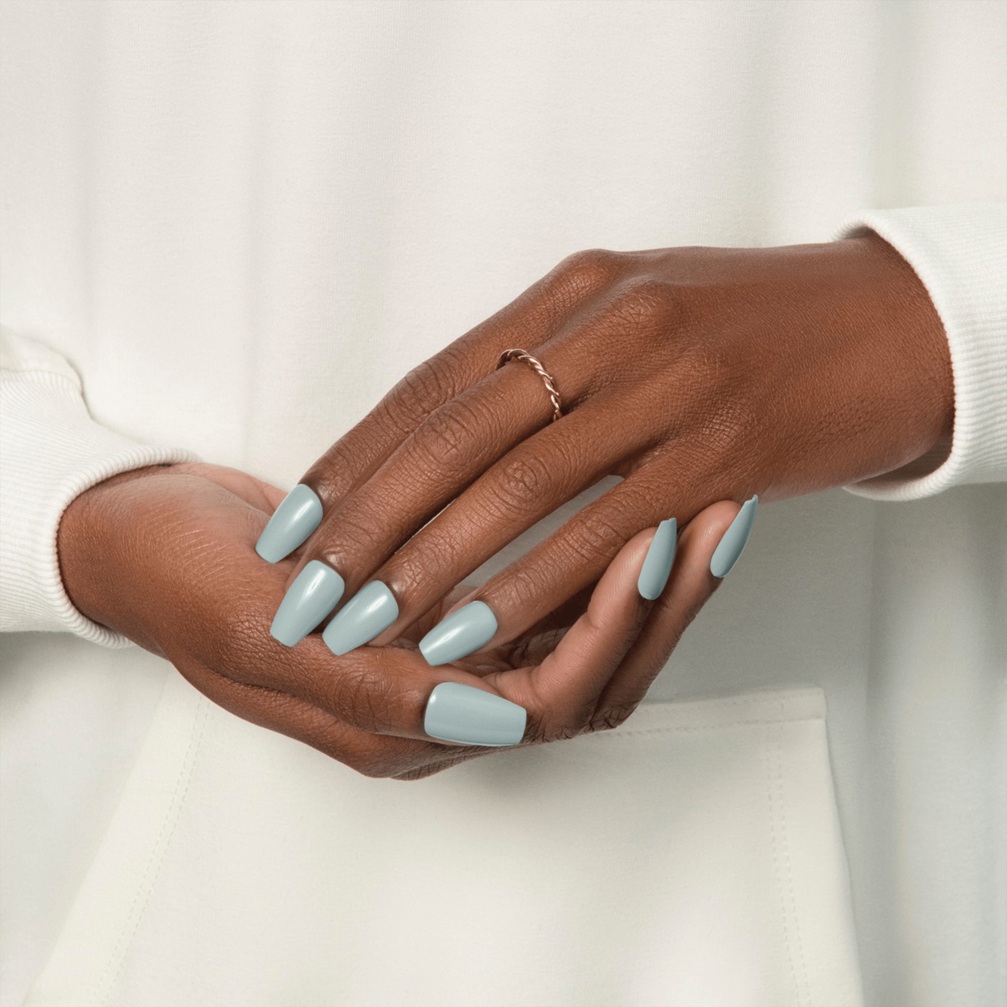 Impress Color No Glue Fake Press On Nails - Going Green Coffin | Solid, Green, Medium, Coffin, Manicure