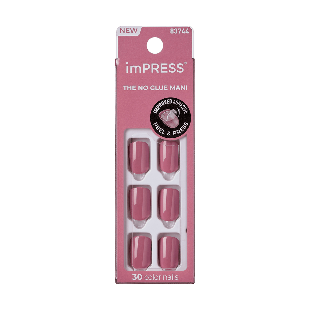 Impress Color No Glue Fake Press On Nails - Petal Pink | Solid, Pink, Short, Squoval, Manicure