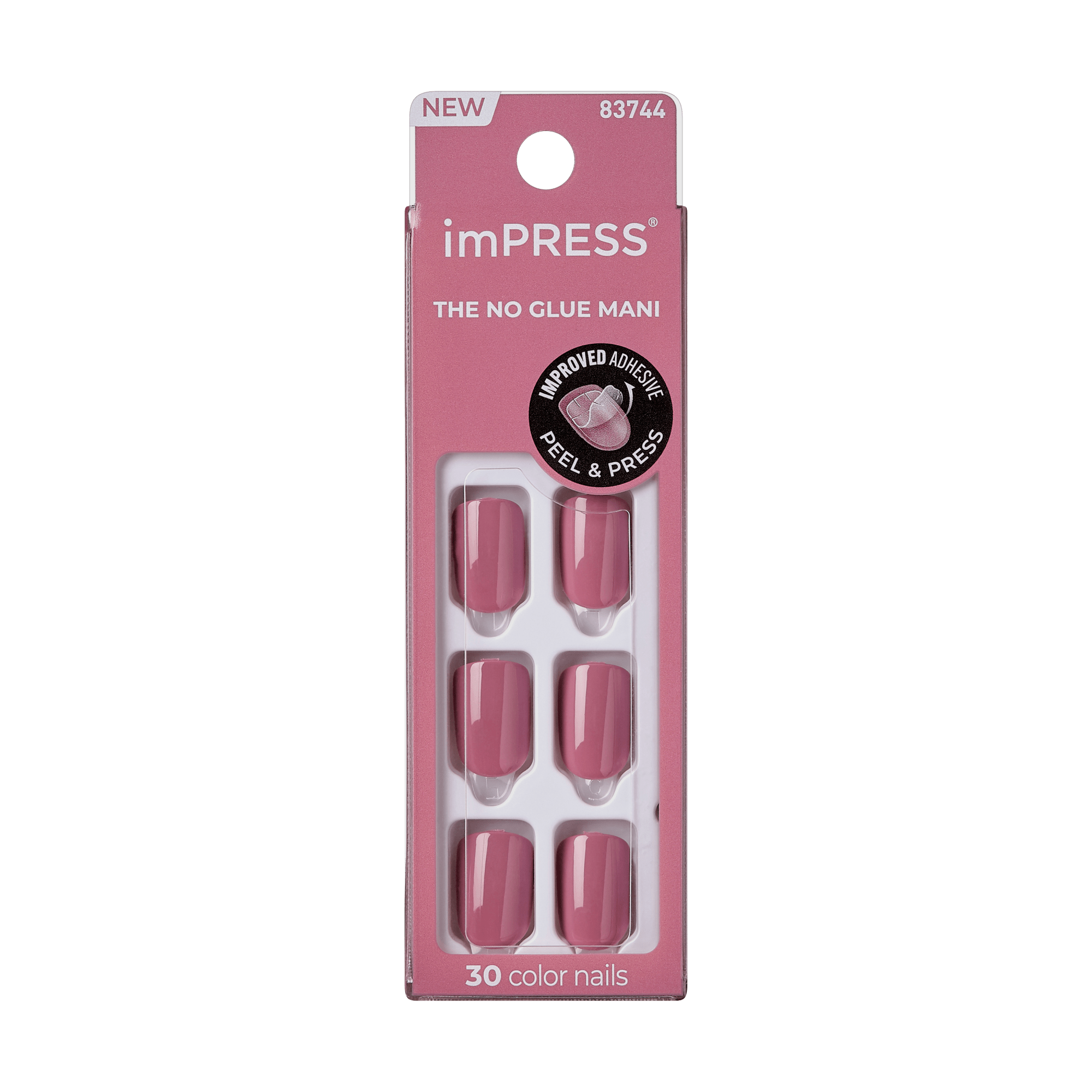 Impress Color No Glue Fake Press On Nails - Petal Pink | Solid, Pink, Short, Squoval, Manicure